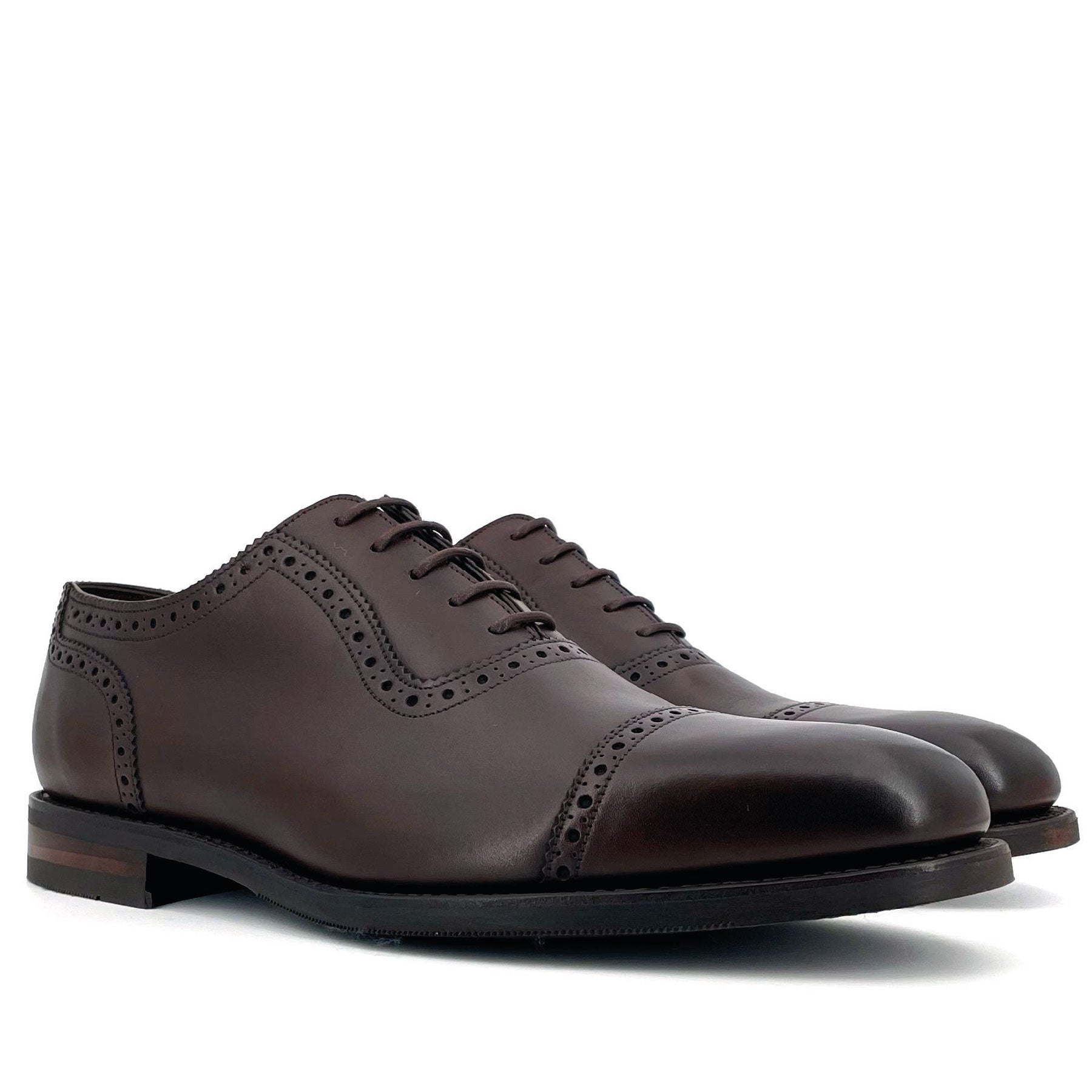 Fleet Dark Brown Calf Semi-Brogue Oxford