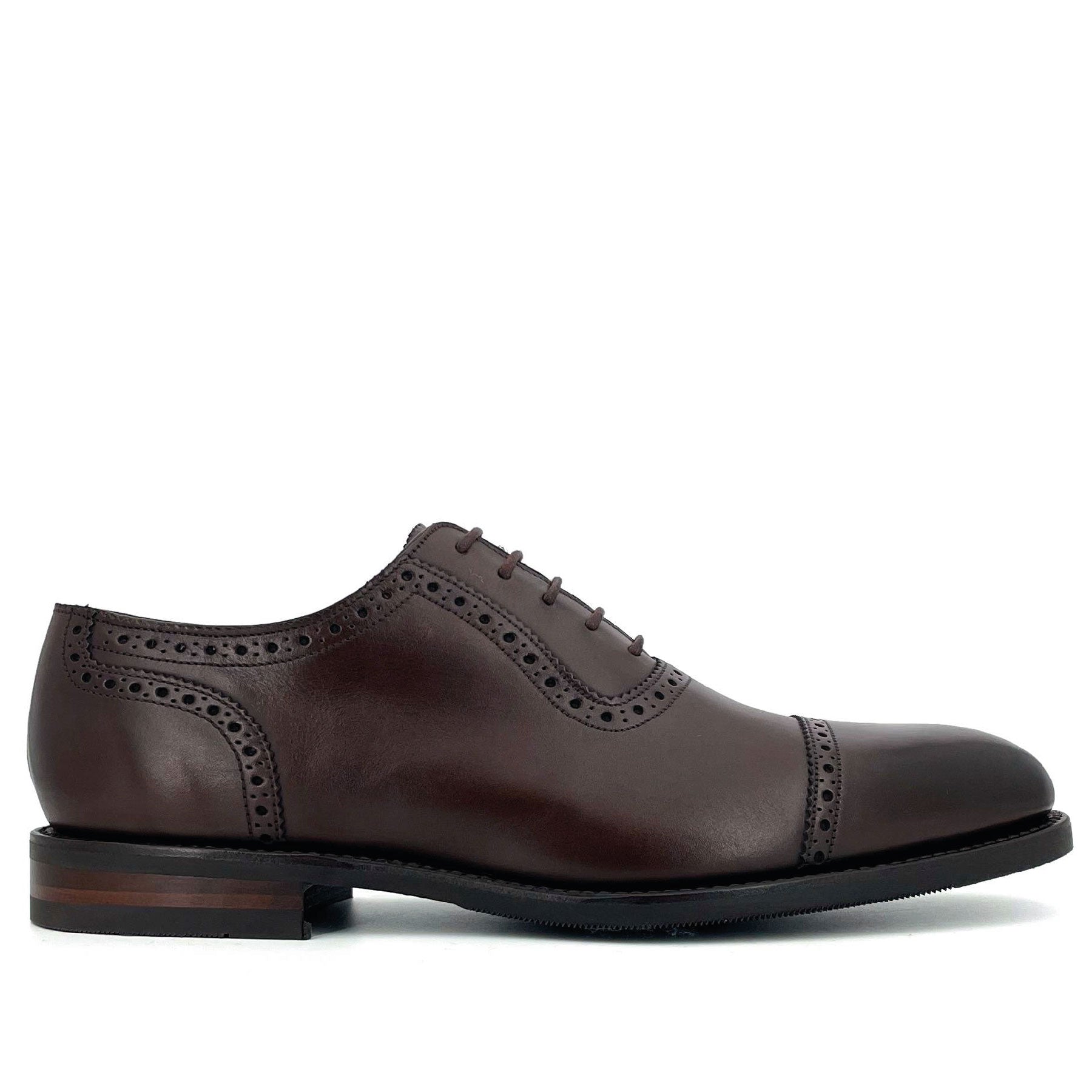 Fleet Dark Brown Calf Semi-Brogue Oxford