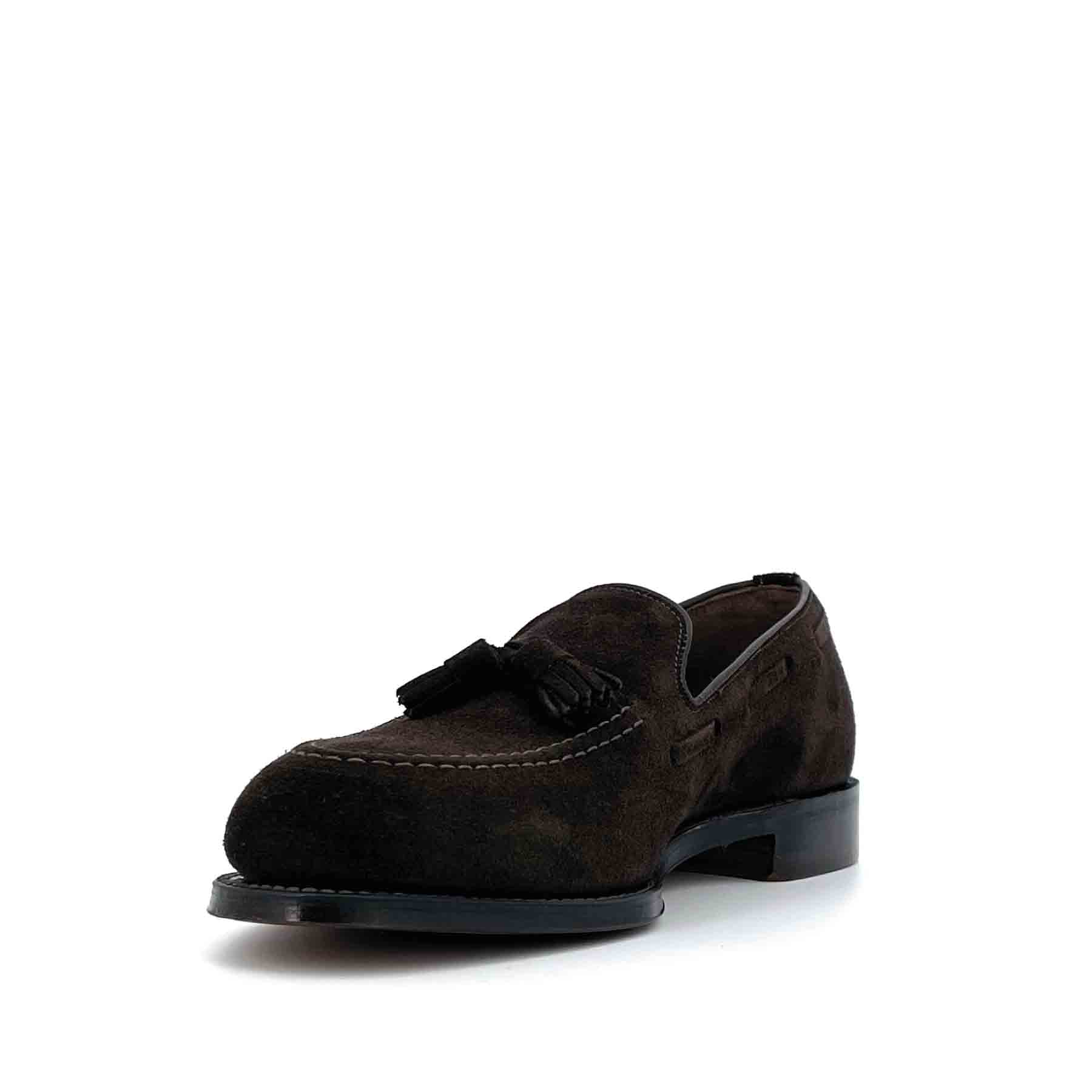 Russell Choc Brown Suede Tassel Loafer