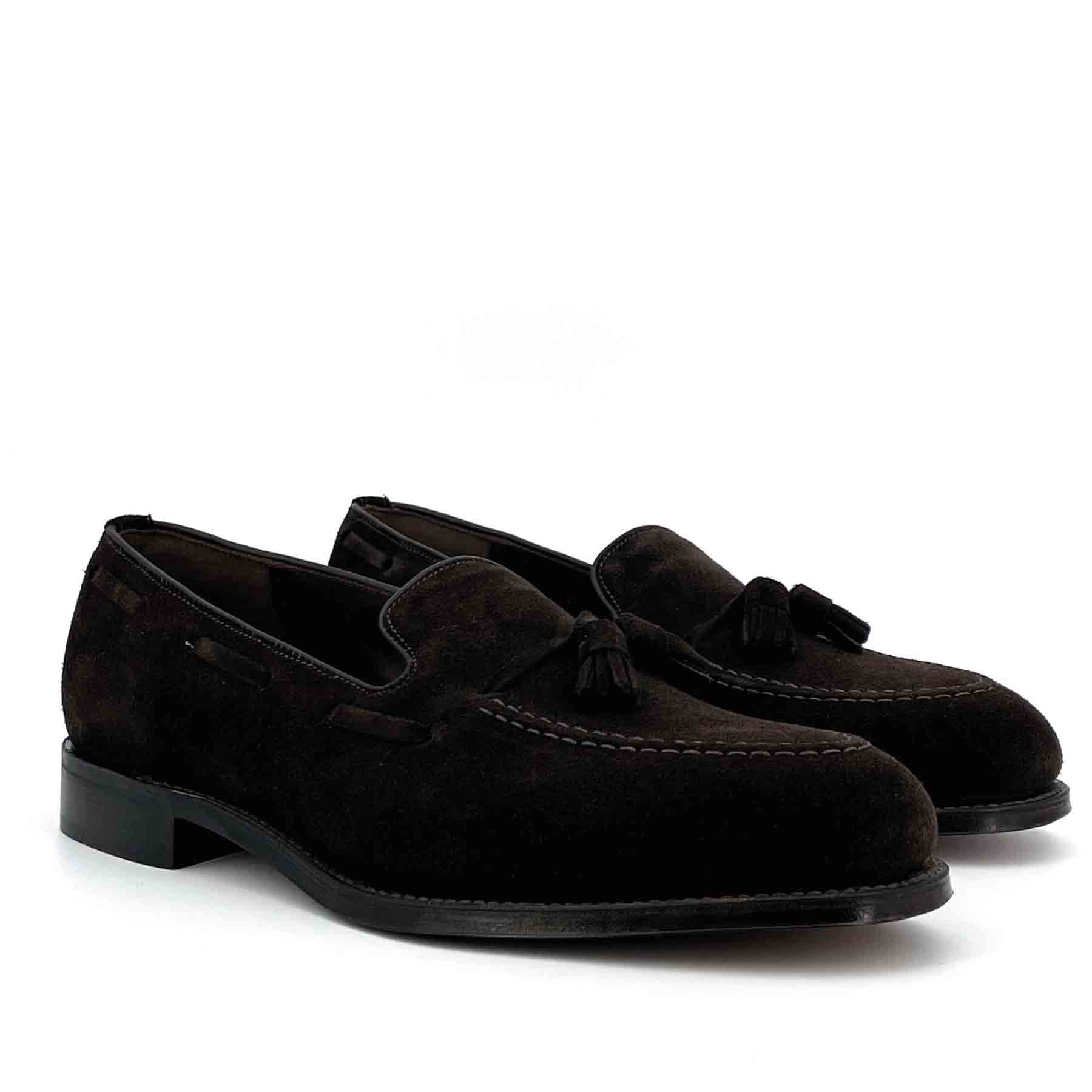Russell Choc Brown Suede Tassel Loafer