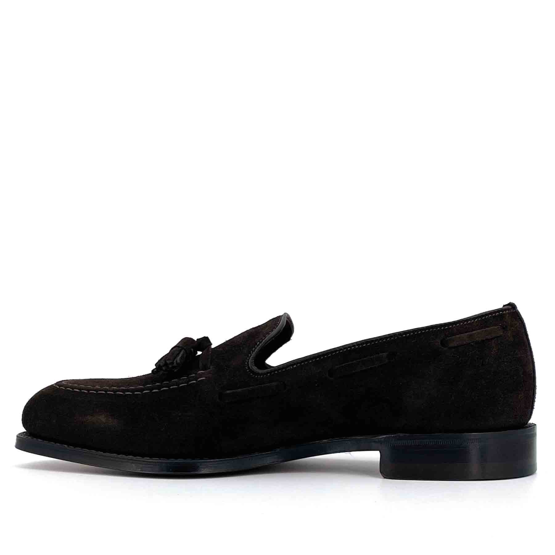 Russell Choc Brown Suede Tassel Loafer