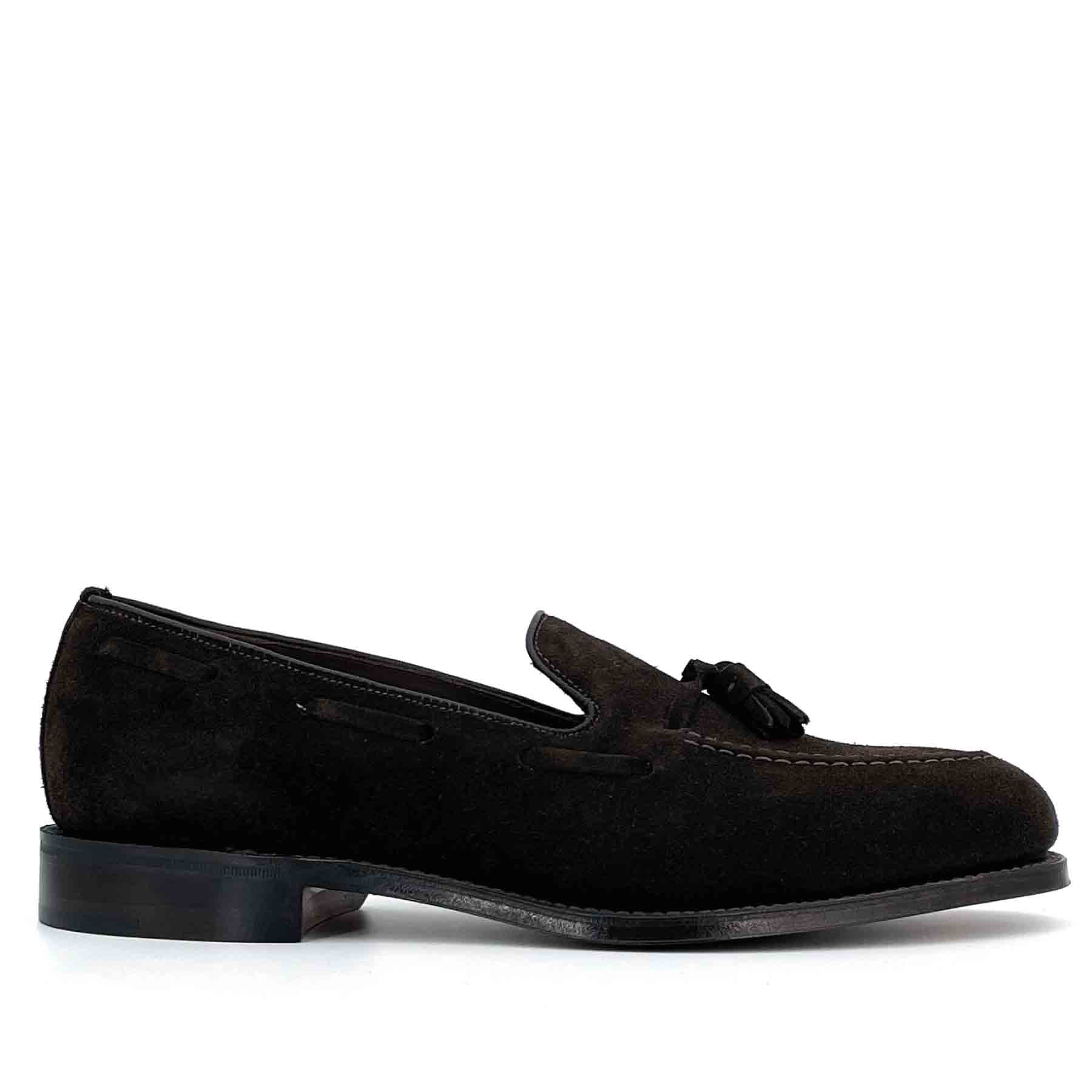 Russell Choc Brown Suede Tassel Loafer