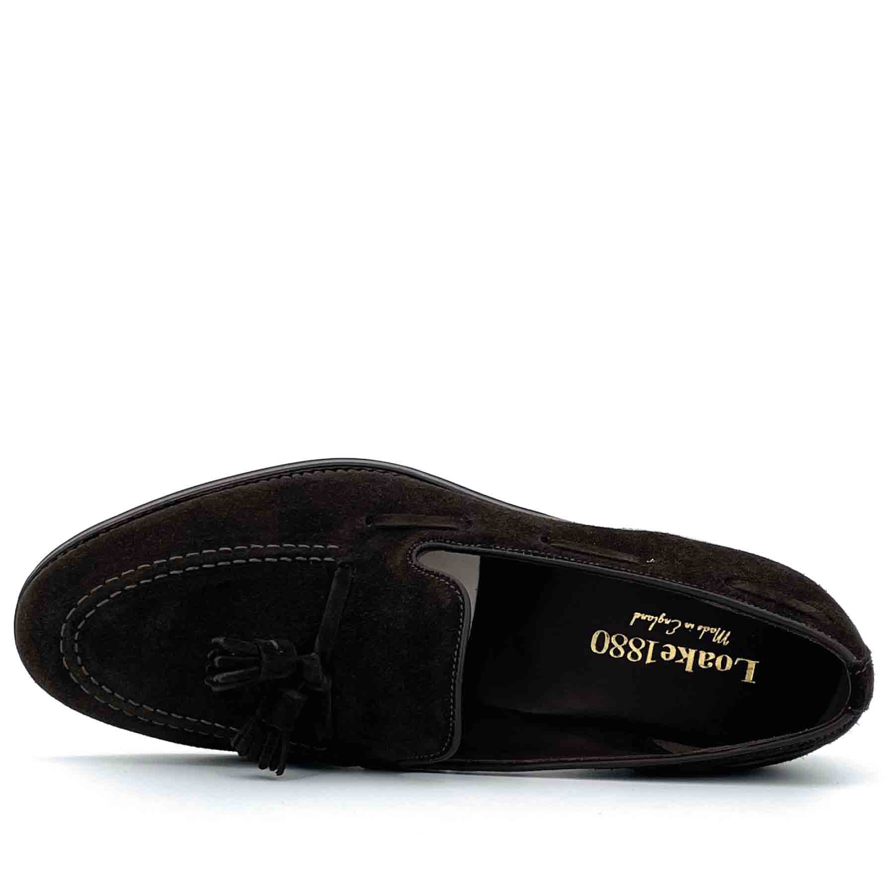 Russell Choc Brown Suede Tassel Loafer