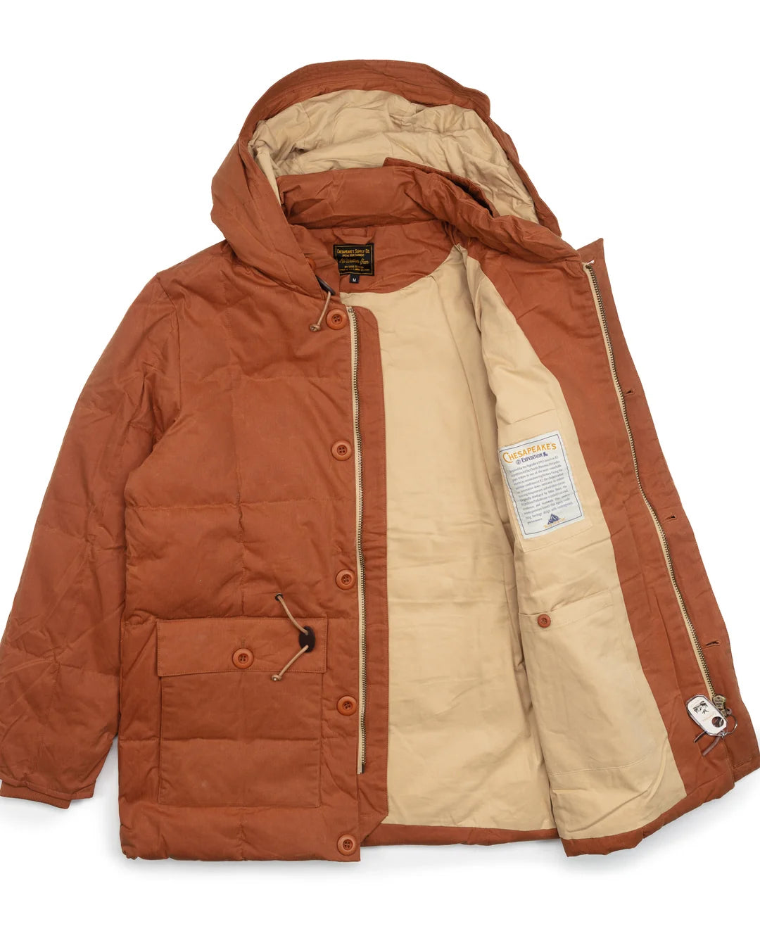 Down Expedition Parka Hbt Waxed Dark Orange