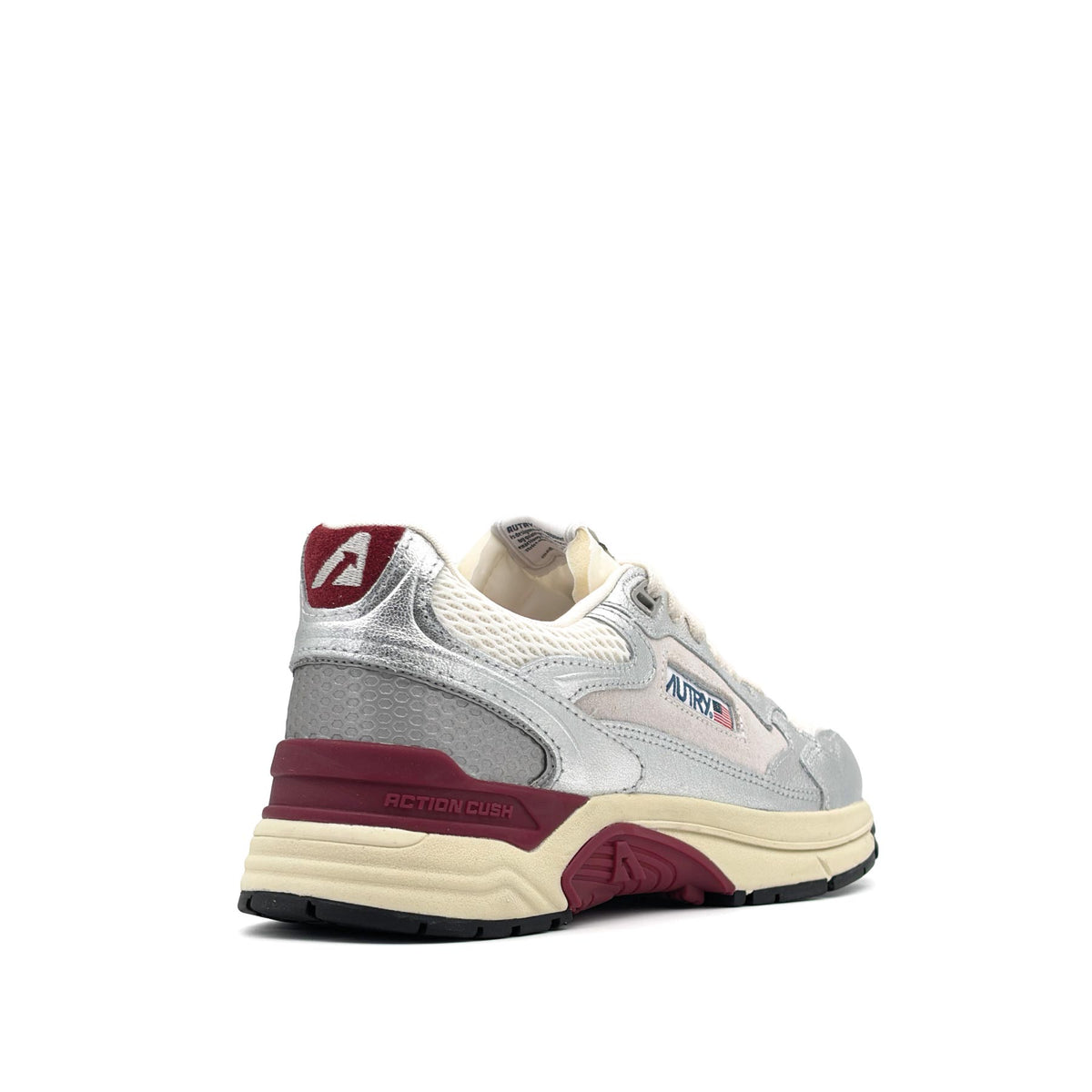 Hyperway Low Women Leather Suede Mesh Silver Syra