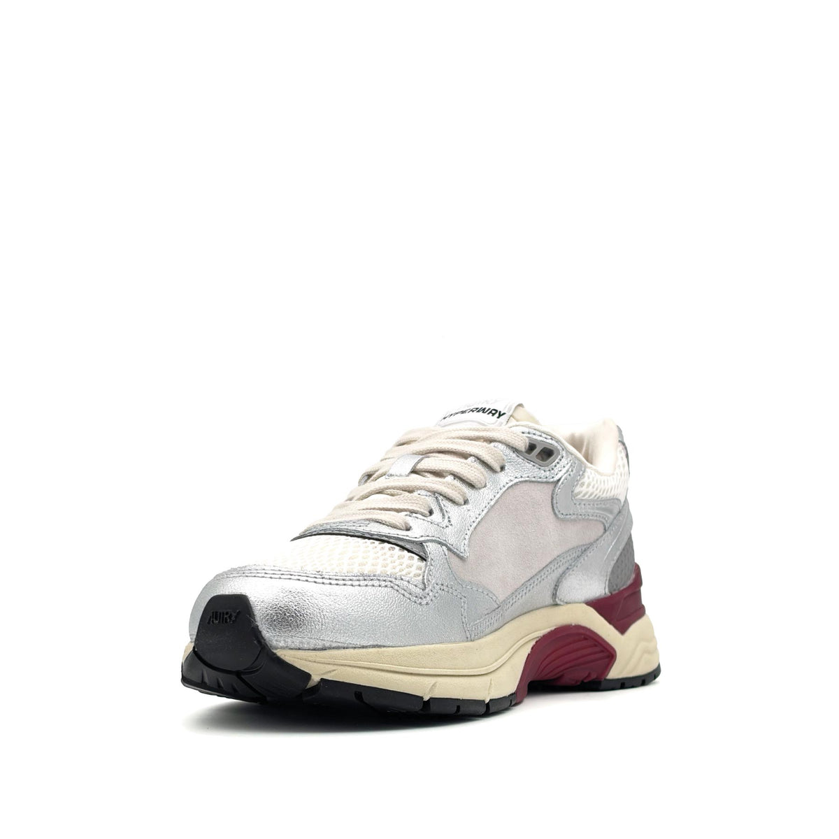 Hyperway Low Women Leather Suede Mesh Silver Syra