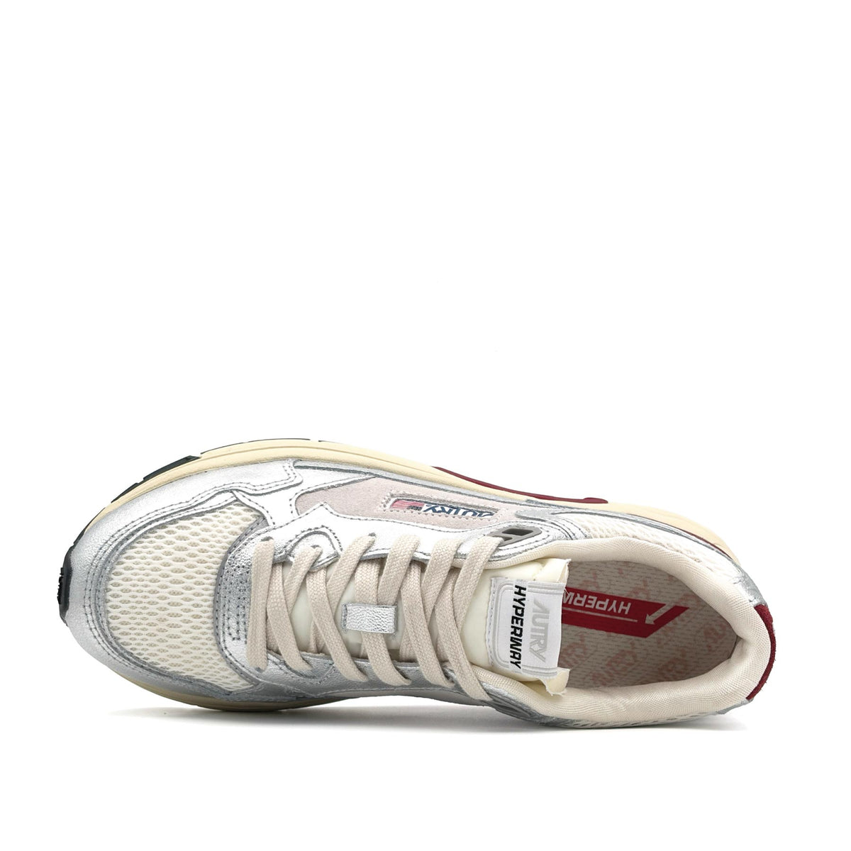 Hyperway Low Women Leather Suede Mesh Silver Syra