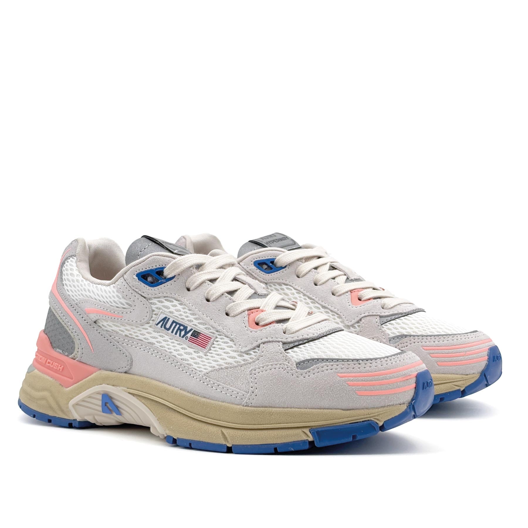 Hyperway Low Women Mesh Suede White Peach