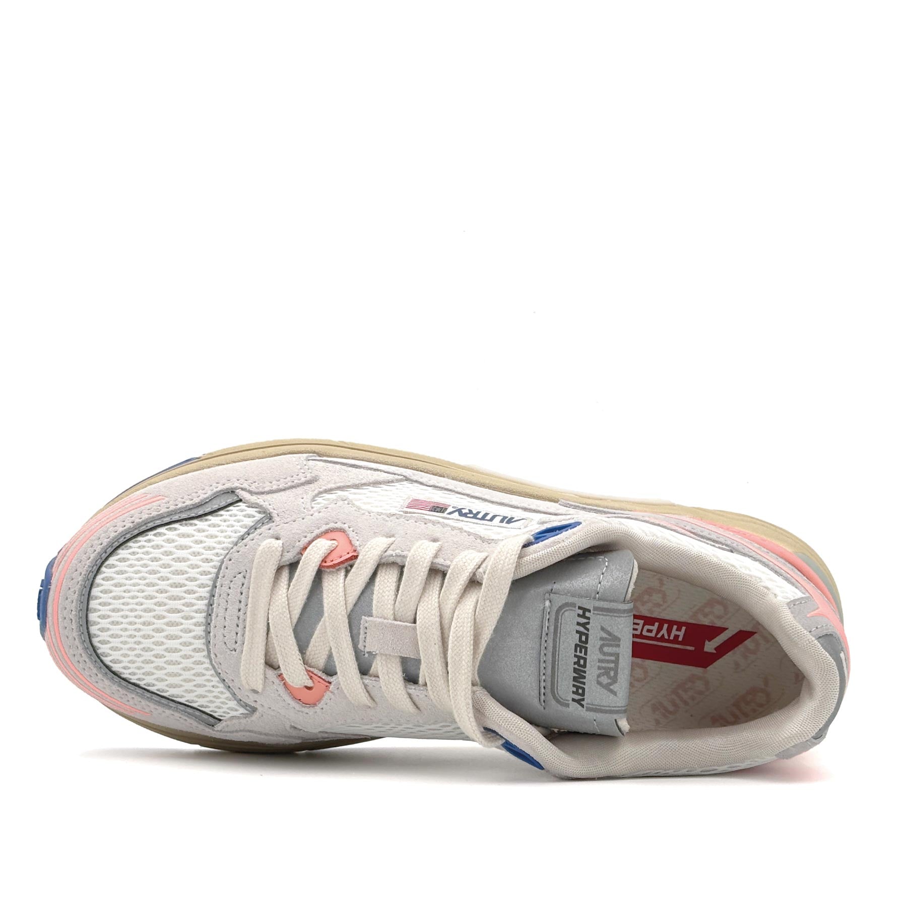 Hyperway Low Women Mesh Suede White Peach