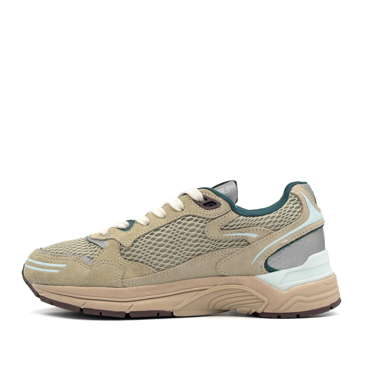 Hyperway Low Women Suede Mesh Ecru Spa Blue