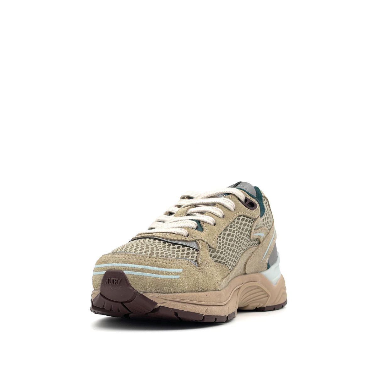 Hyperway Low Women Suede Mesh Ecru Spa Blue