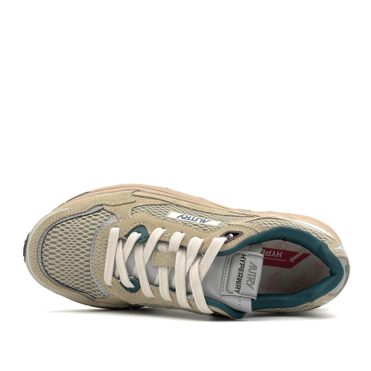 Hyperway Low Women Suede Mesh Ecru Spa Blue