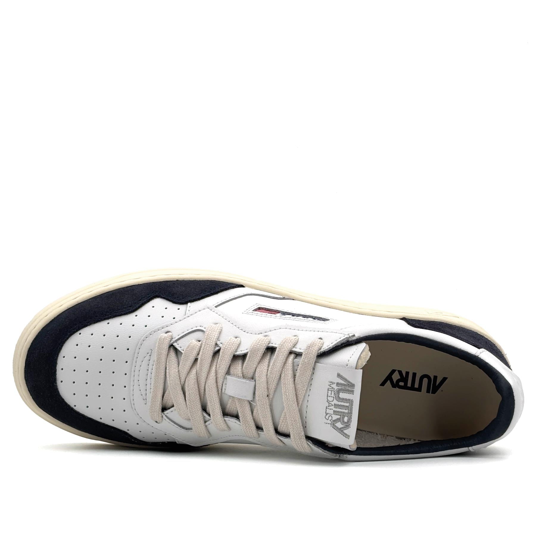 Medalist Low Man Soft Leather Suede White Ocean