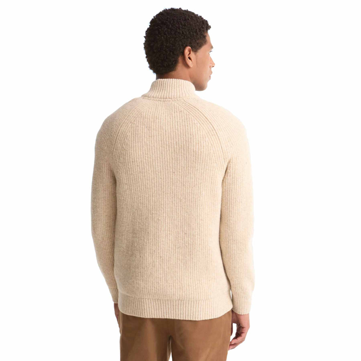 Essentials Fleck Half Zip Pearl