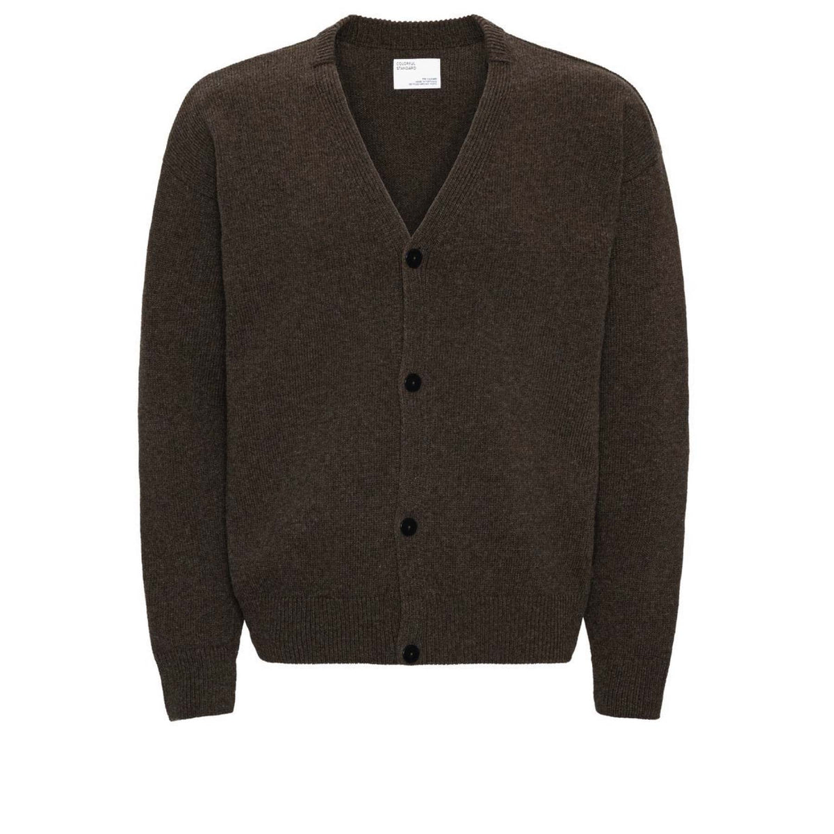 Merino Wool V-Neck Cardigan Coffee Brown