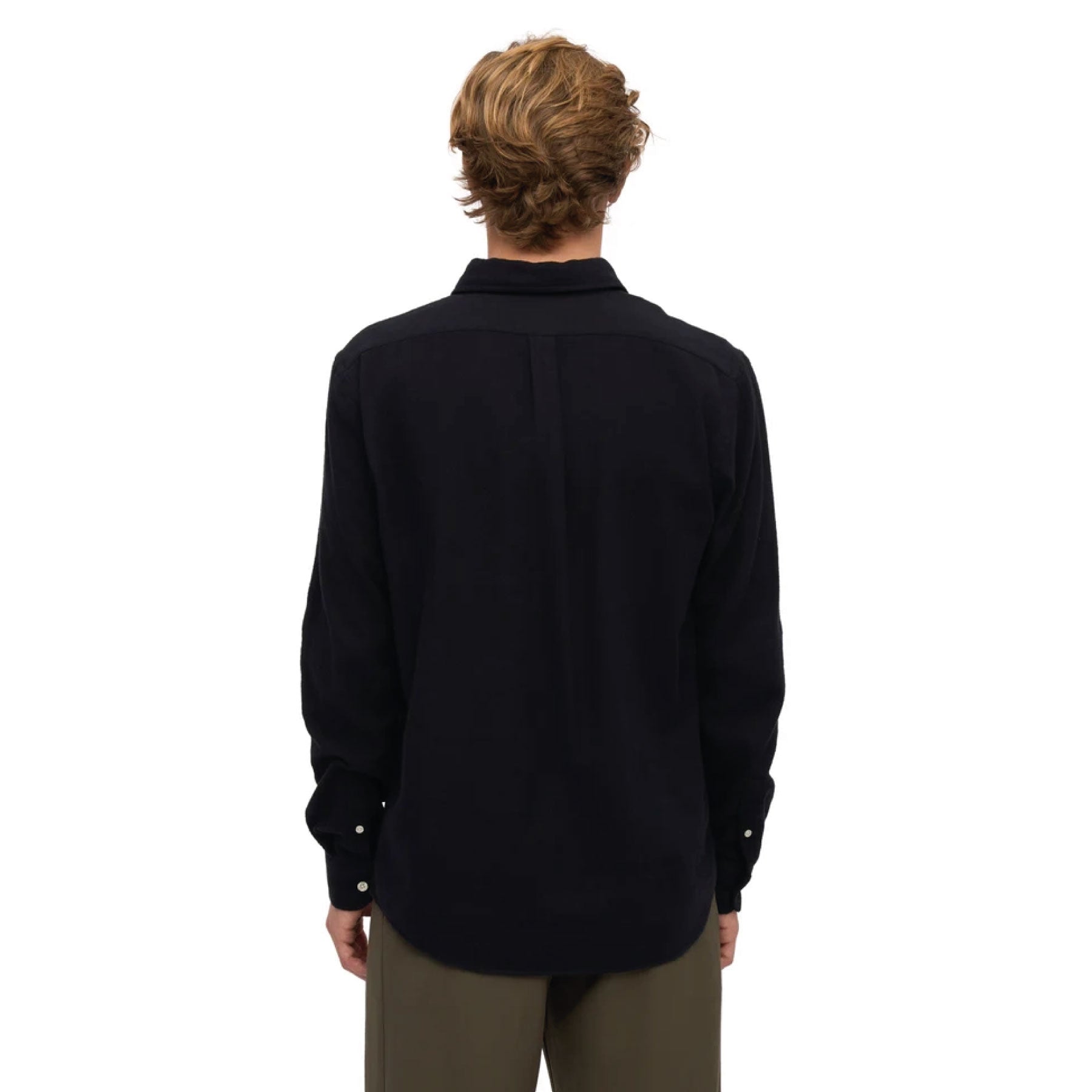 Organic Flannel Shirt Deep Black