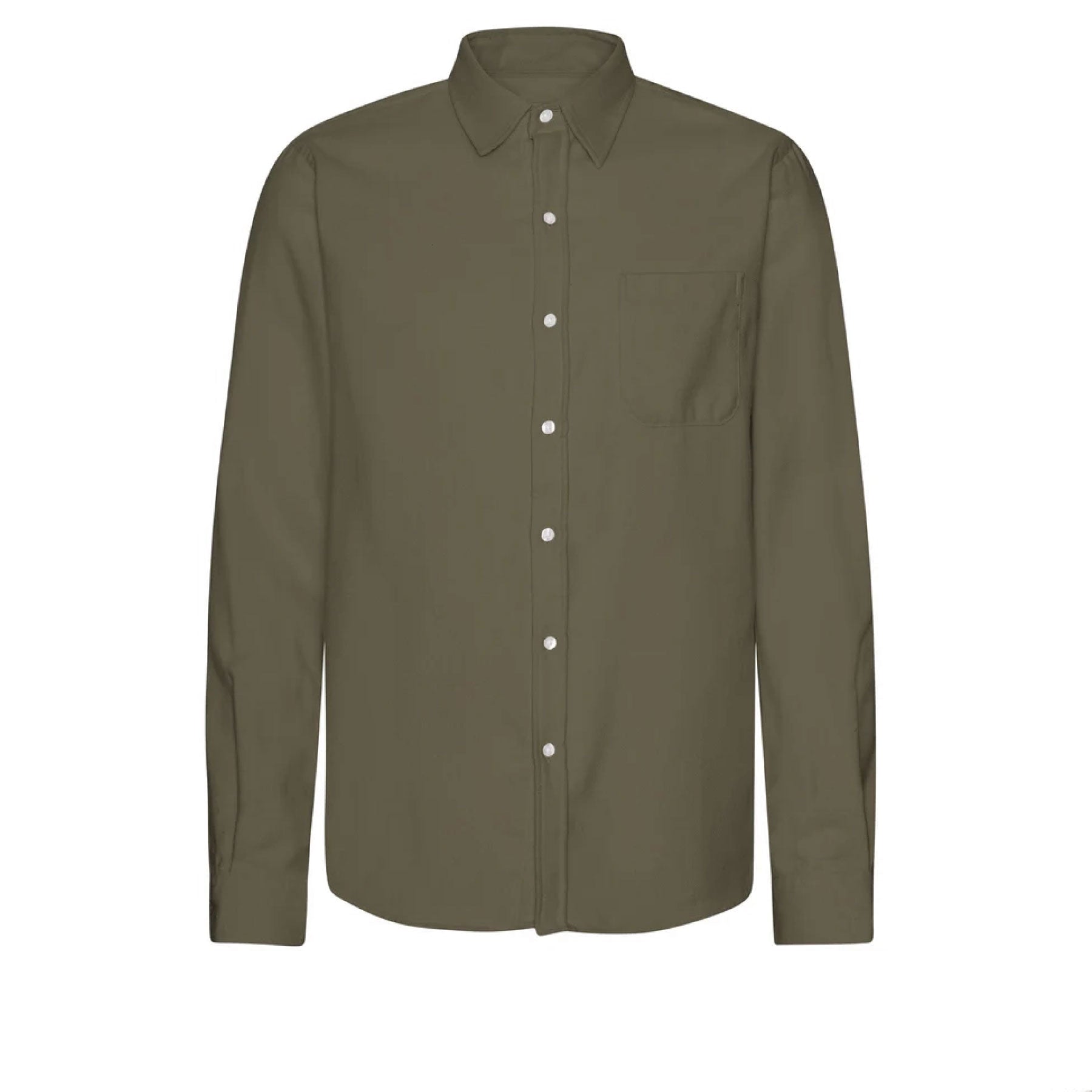 Organic Flannel Shirt Dusty Olive