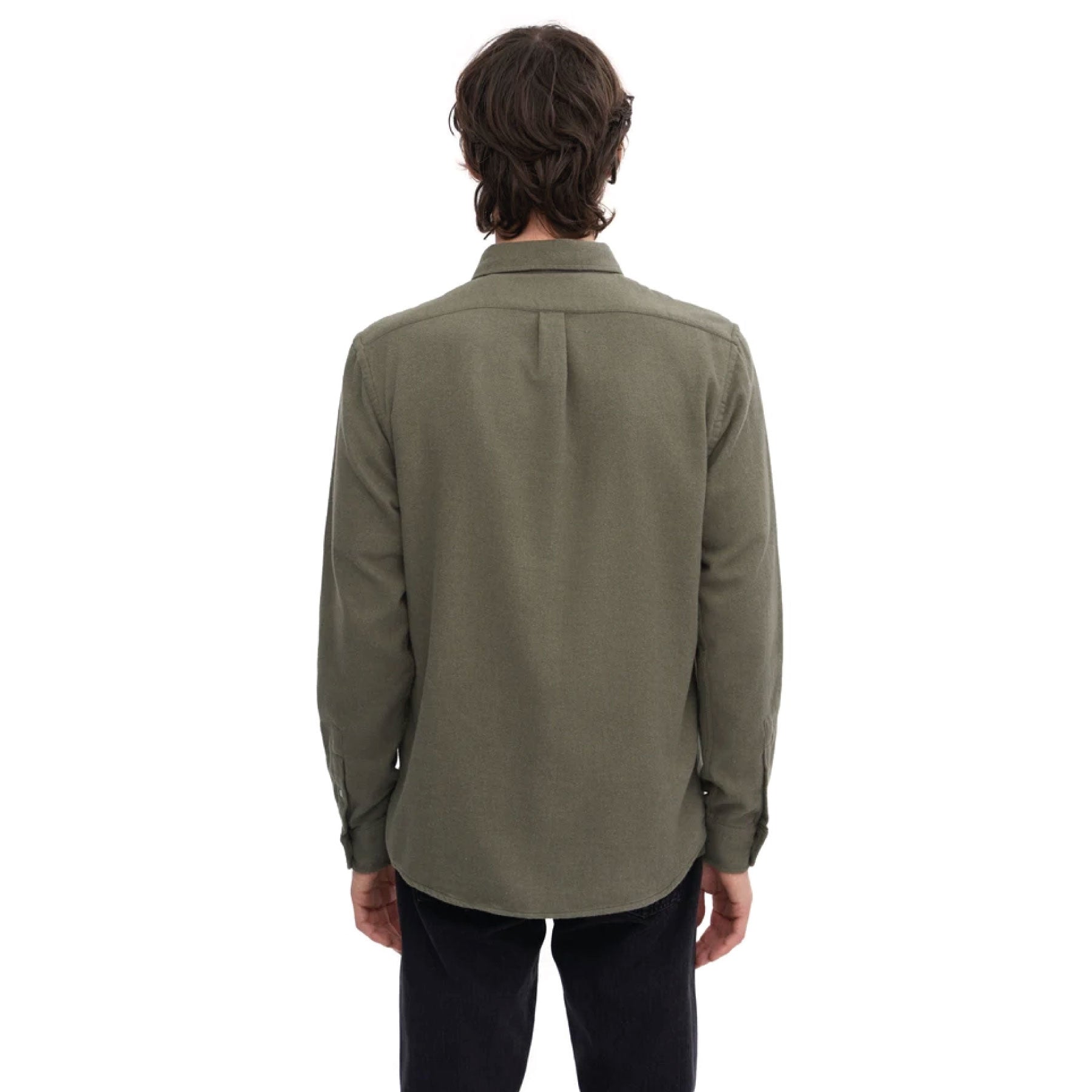 Organic Flannel Shirt Dusty Olive