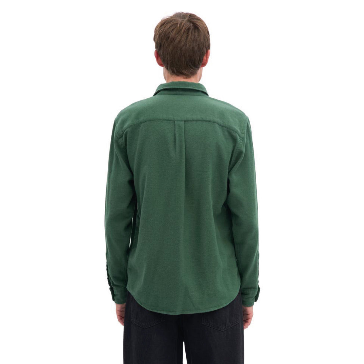 Organic Flannel Shirt Emerald Green