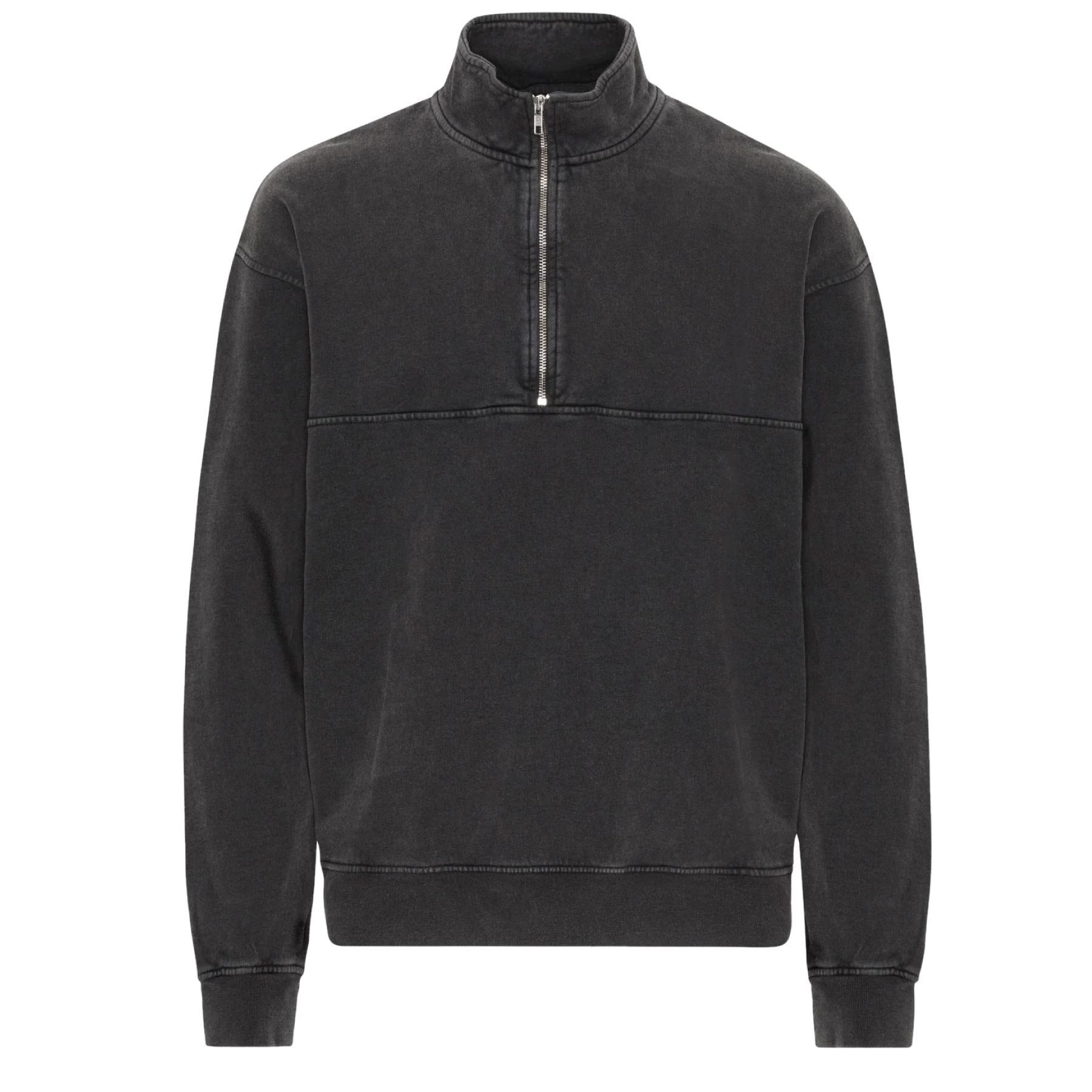 Organic Quarter Zip Faded Black