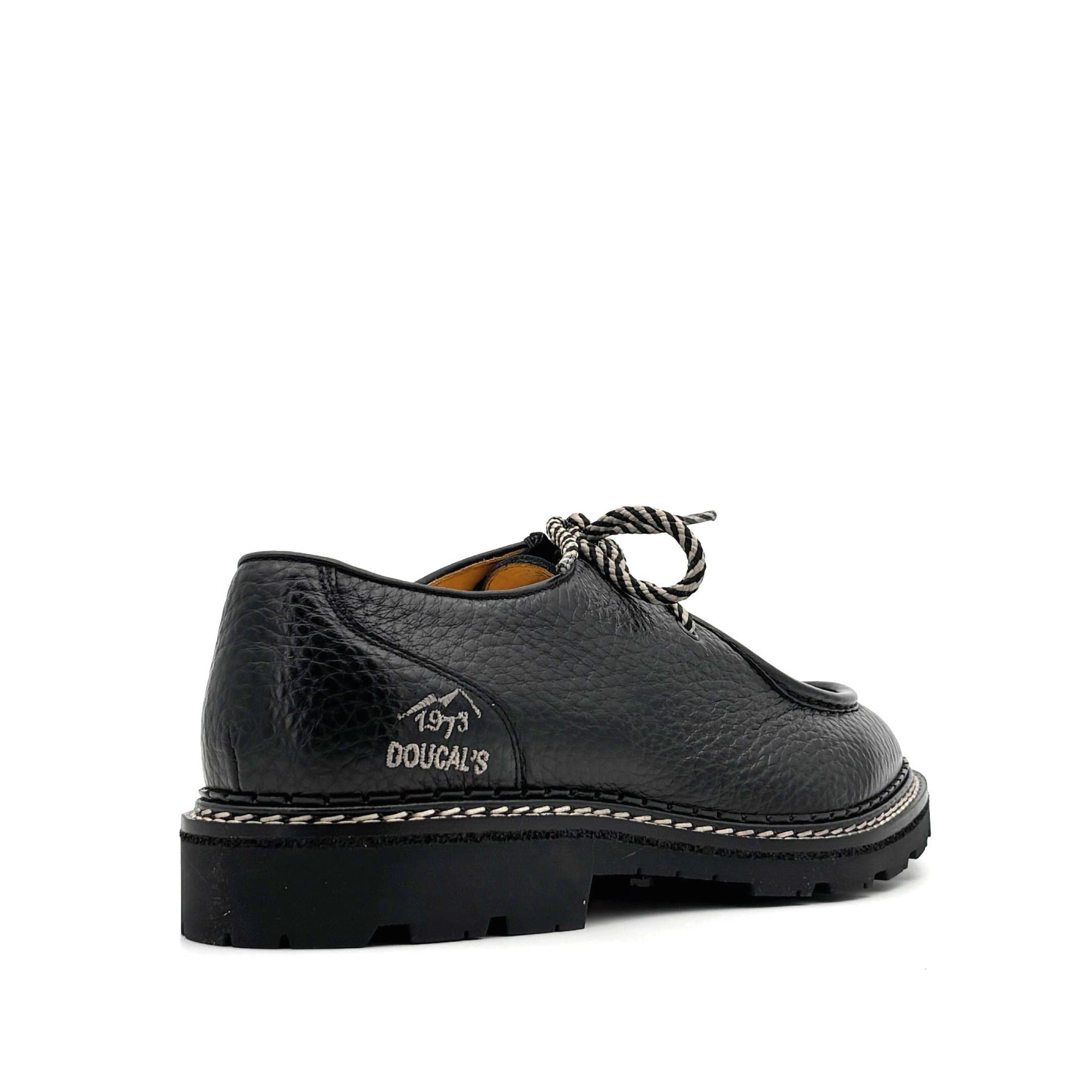 Black Two-Hole Leather Lace-Up Belvedere