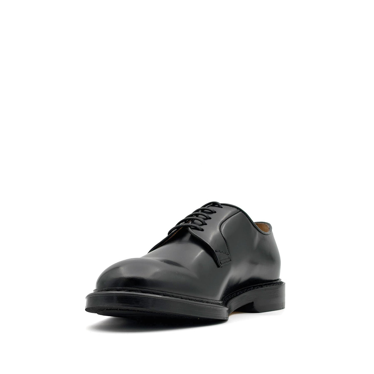 Derby Black Leather Lace-Ups
