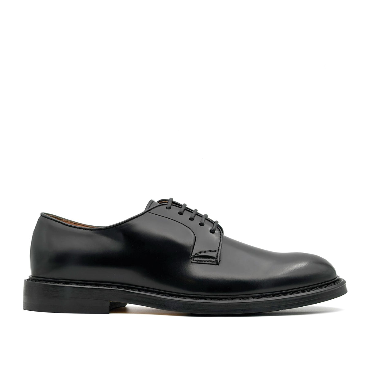 Derby Black Leather Lace-Ups