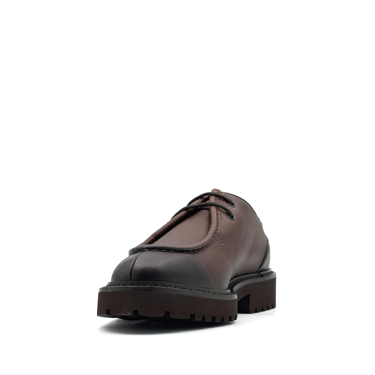 Two Eyelet Deer Leather Derby Marrone