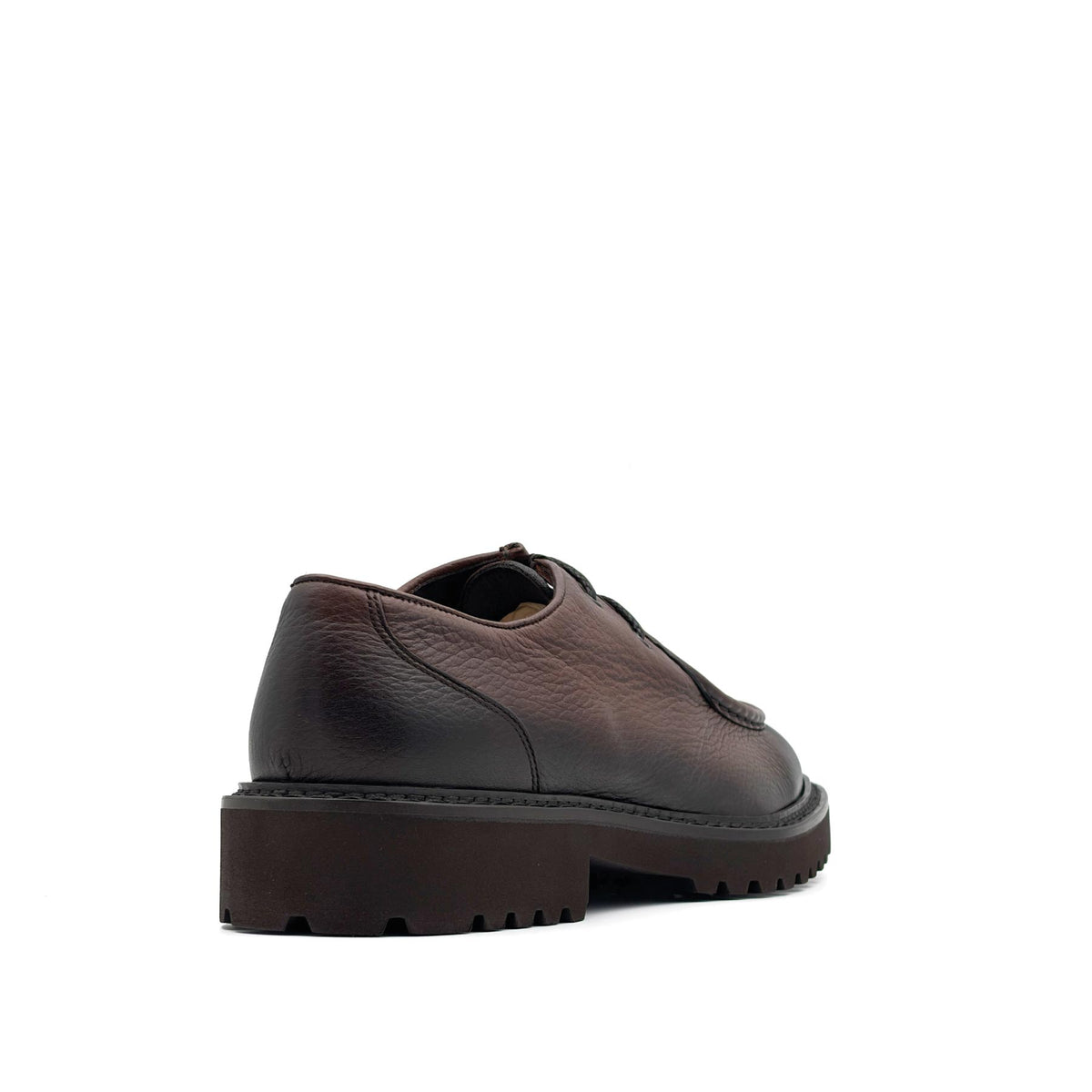 Two Eyelet Deer Leather Derby Marrone