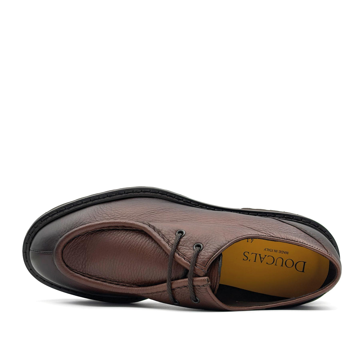 Two Eyelet Deer Leather Derby Marrone