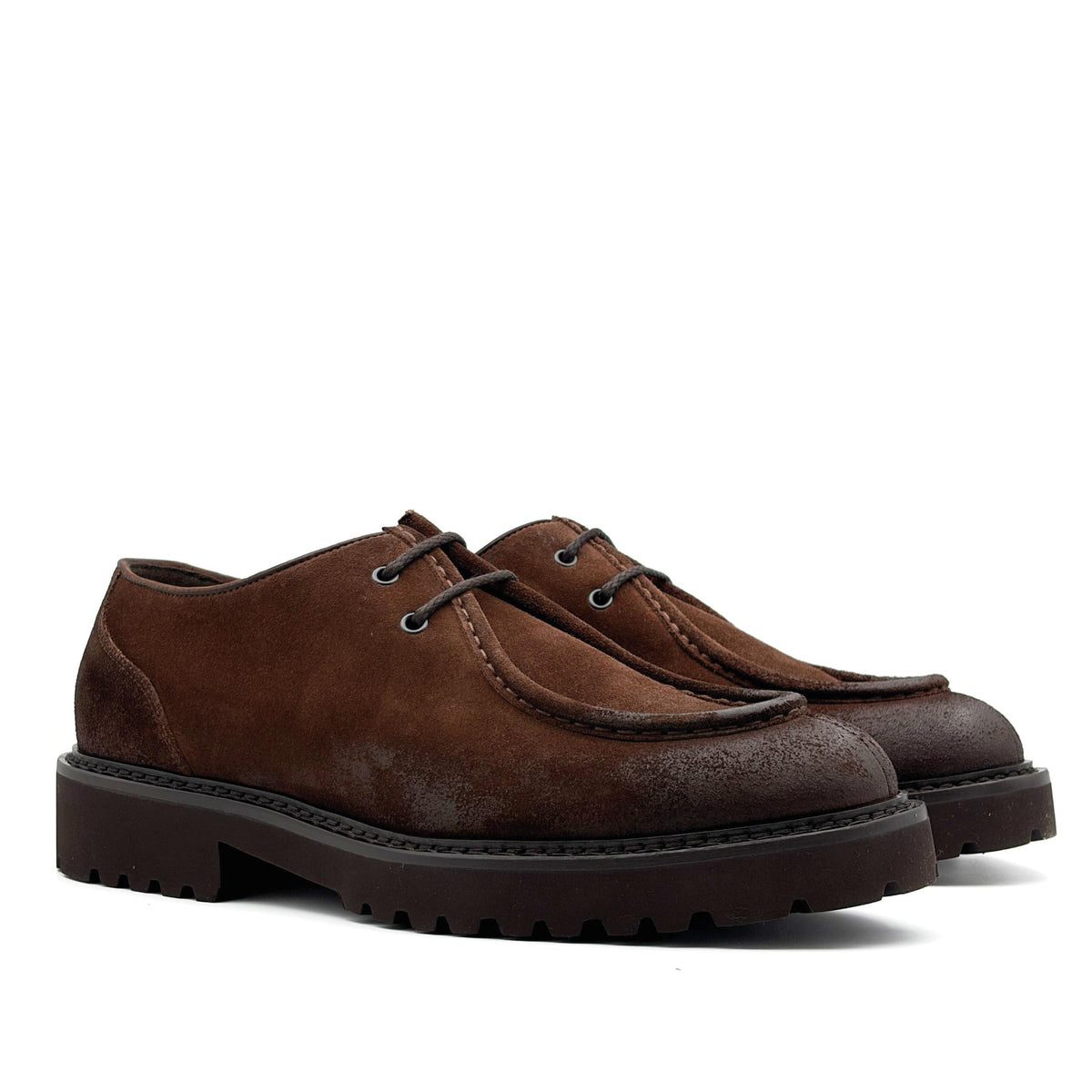 Two Eyelet Suede Derby Havana