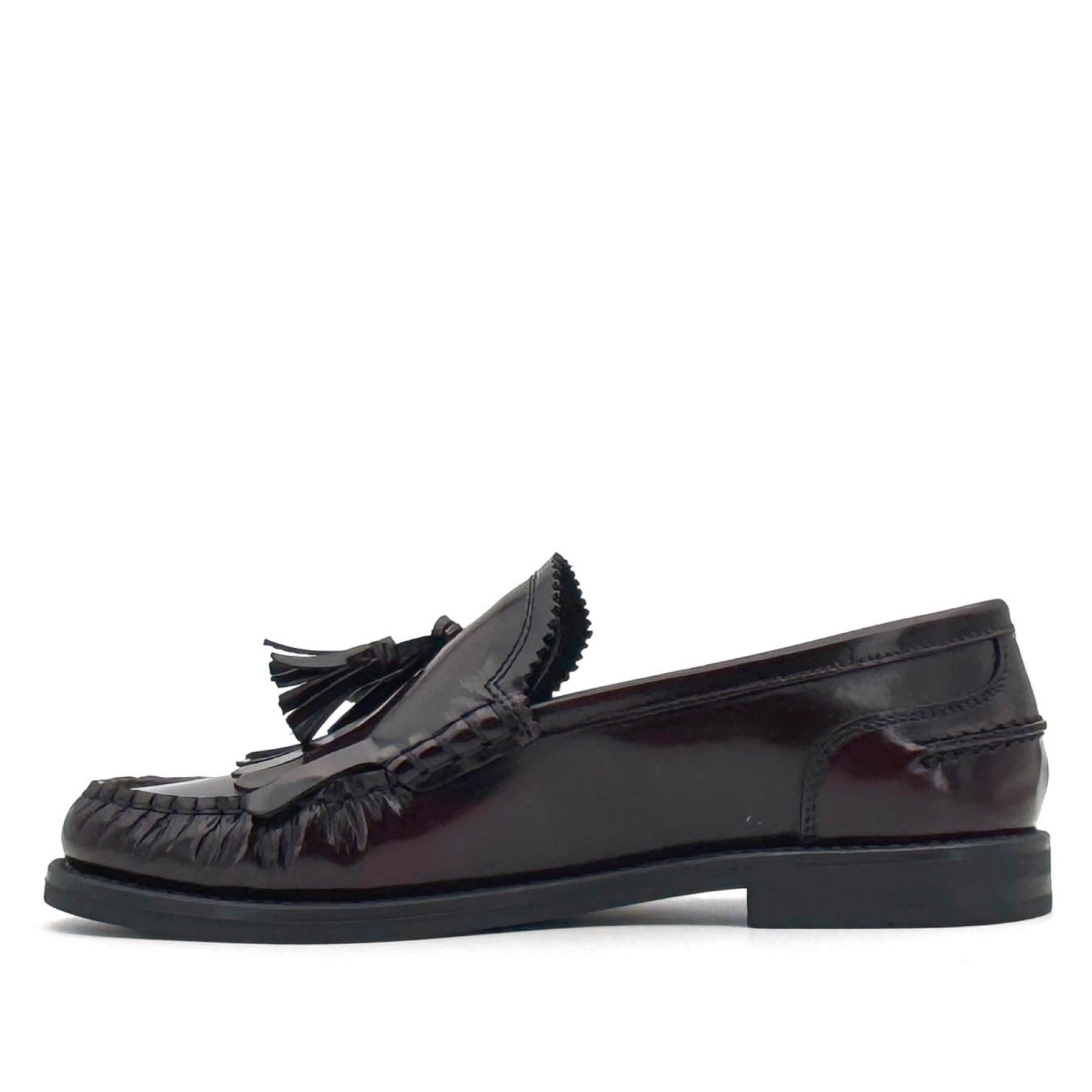 Gracelyn Loafer Dark Bordeaux Leather Tassle