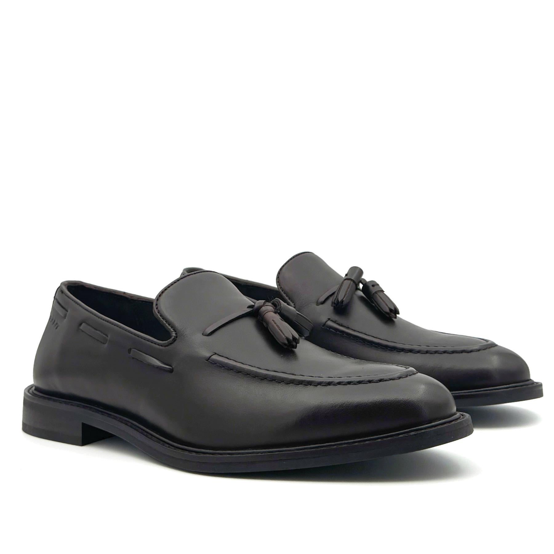 Lozham Loafer Dark Brown Leather Tassle