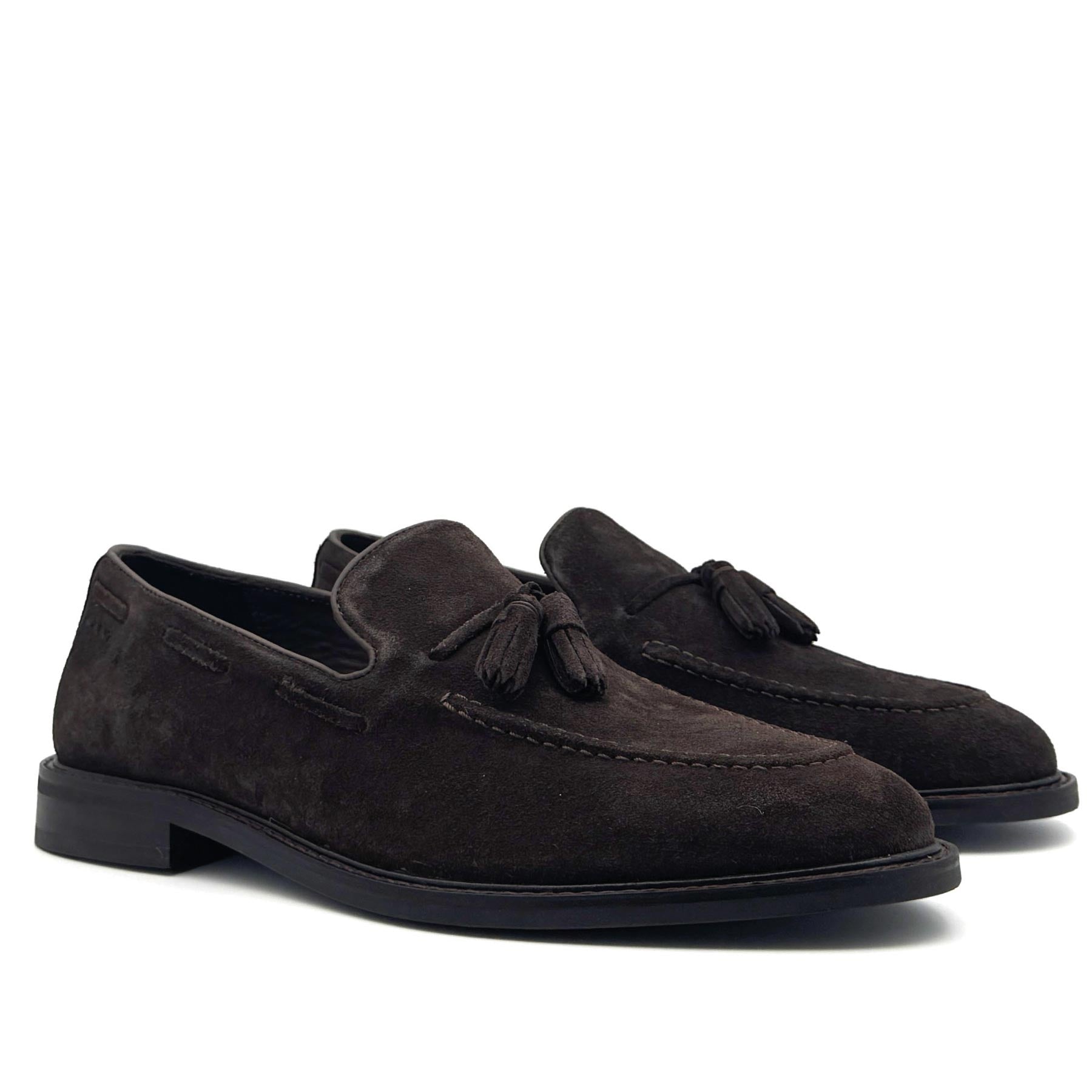 Lozham Loafer Dark Brown Suede Tassle