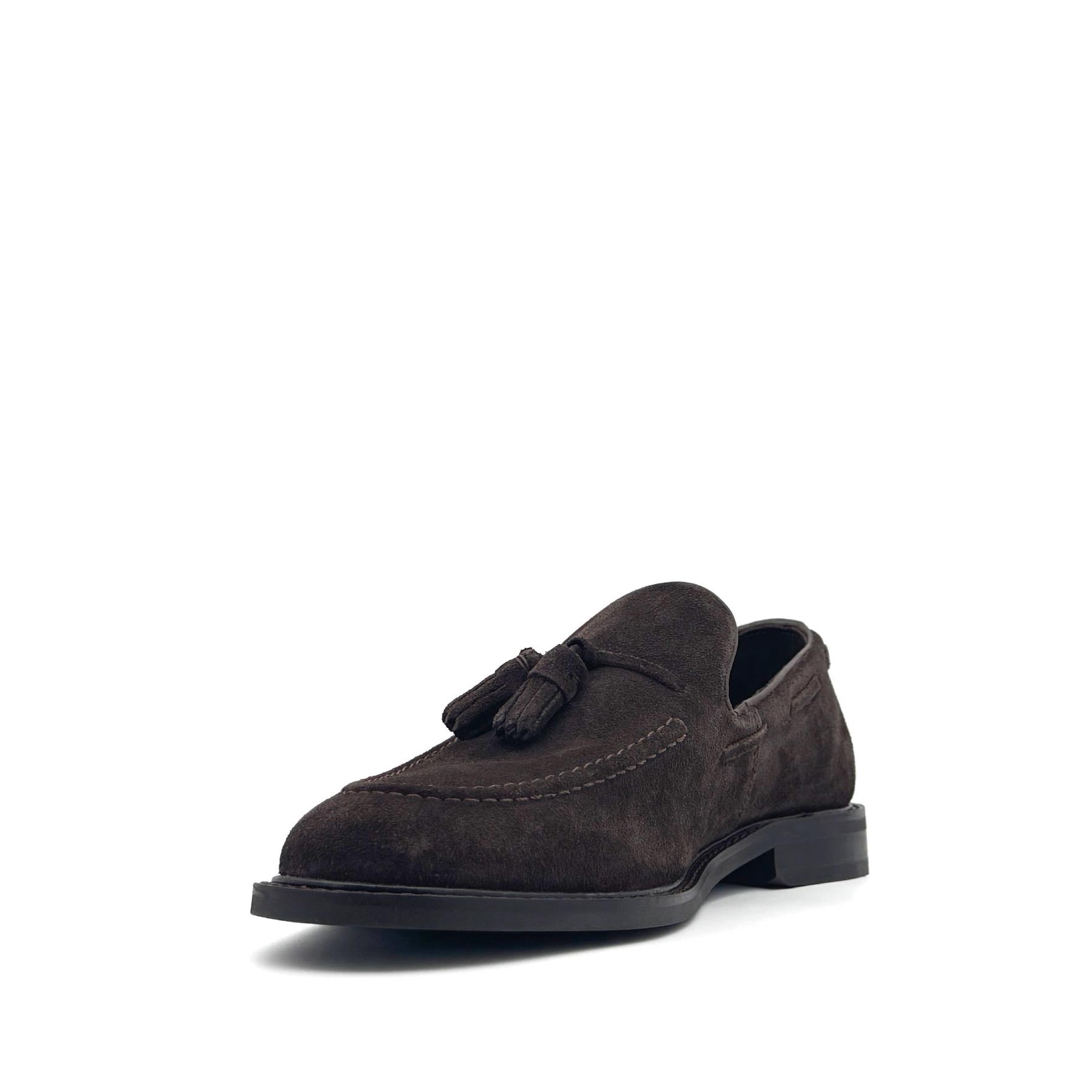 Lozham Loafer Dark Brown Suede Tassle