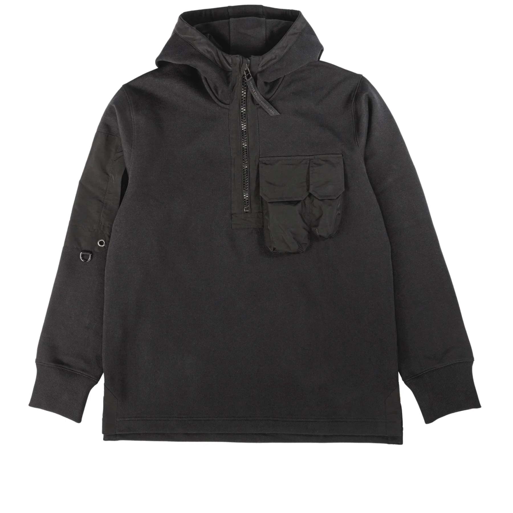 Half Zip Hoodie Black