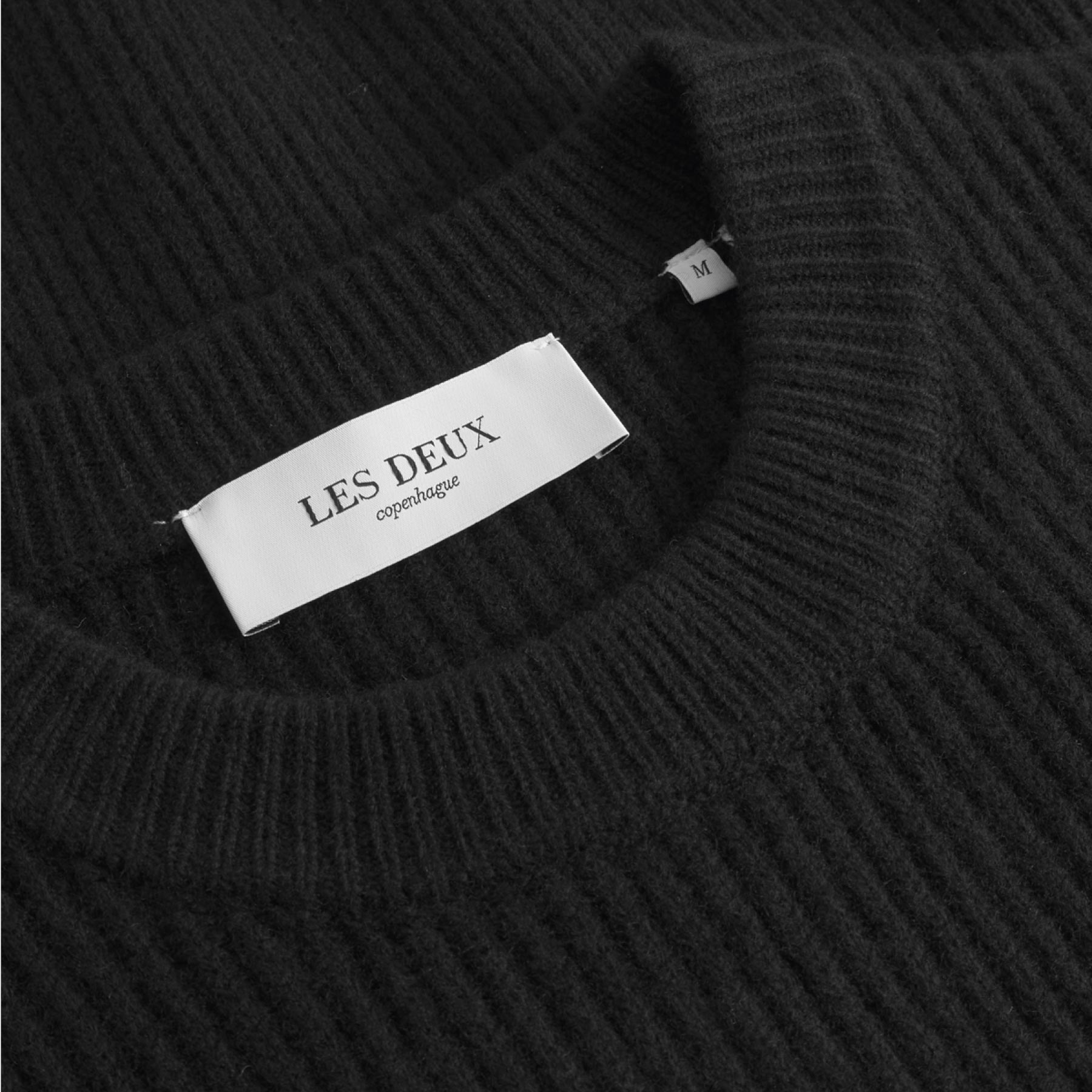 Eddie Wool Rib Crewneck Knit Black
