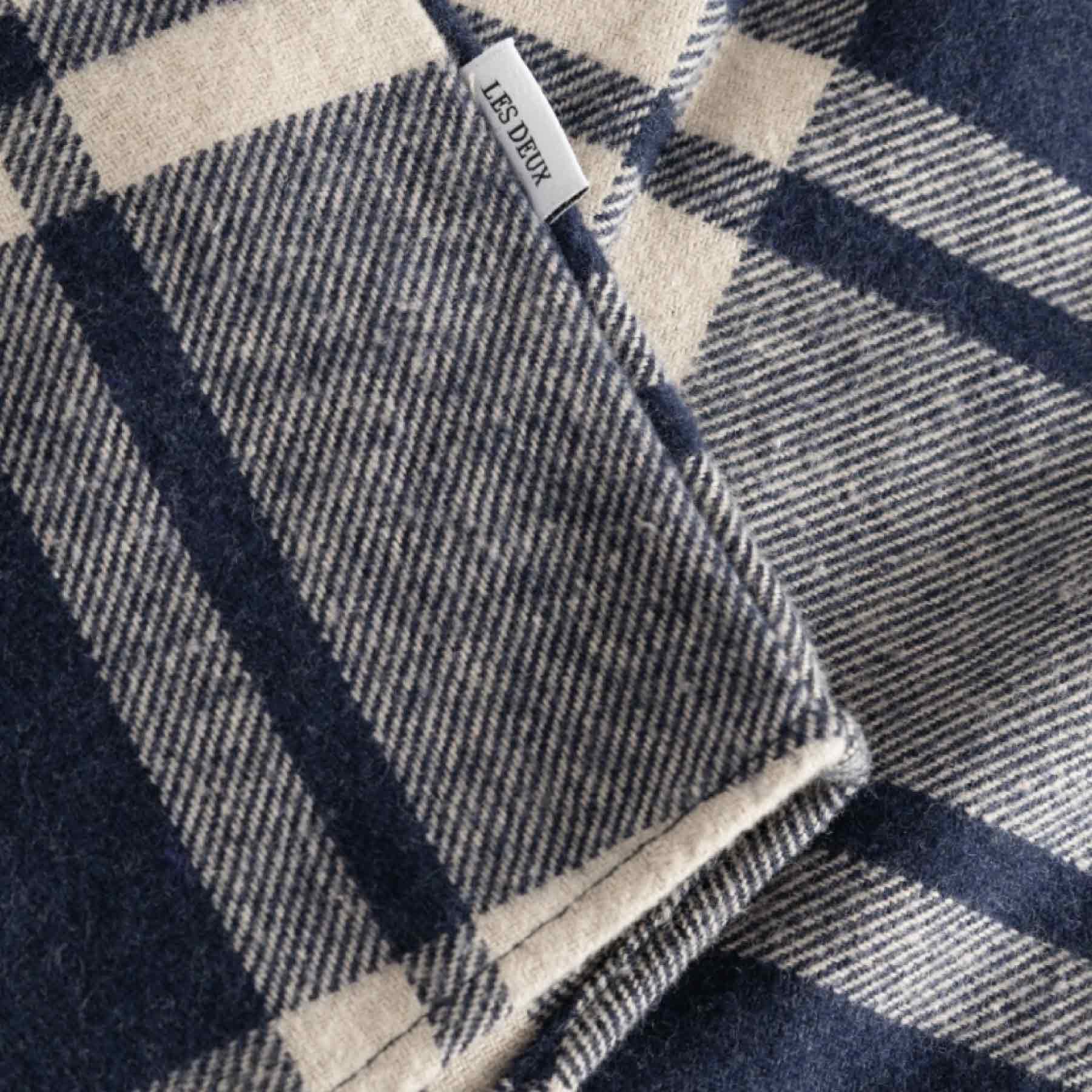 Jeremy Flannel Shirt Dark Navy Light Desert Sand