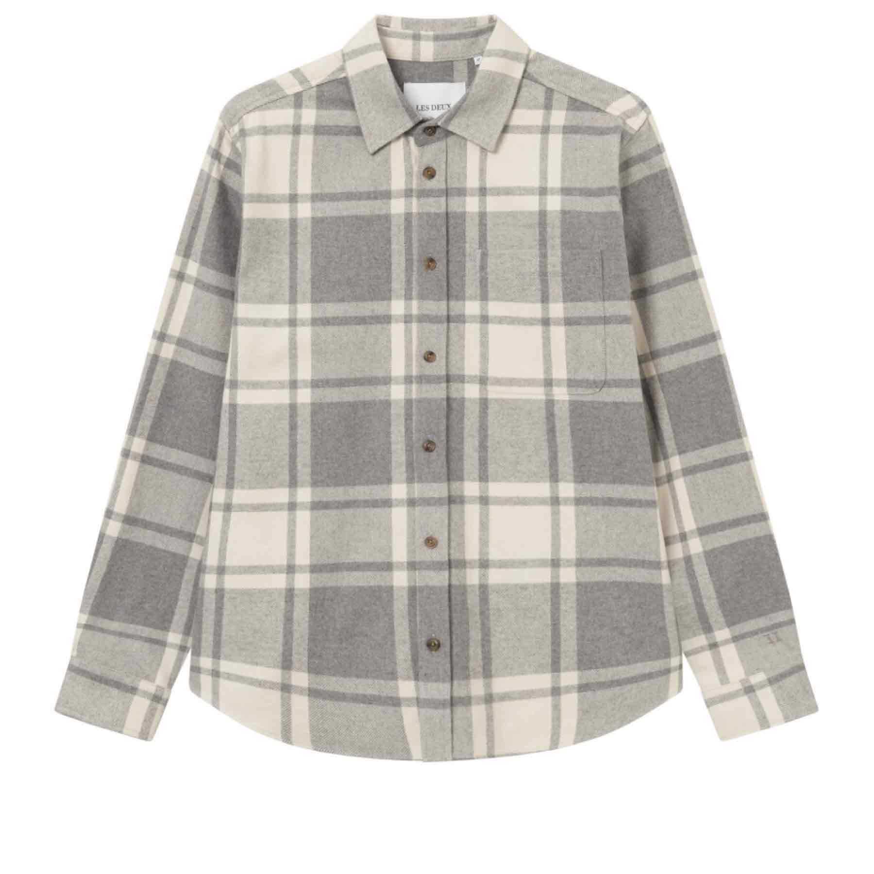 Jeremy Flannel Shirt Grey Snow Melange