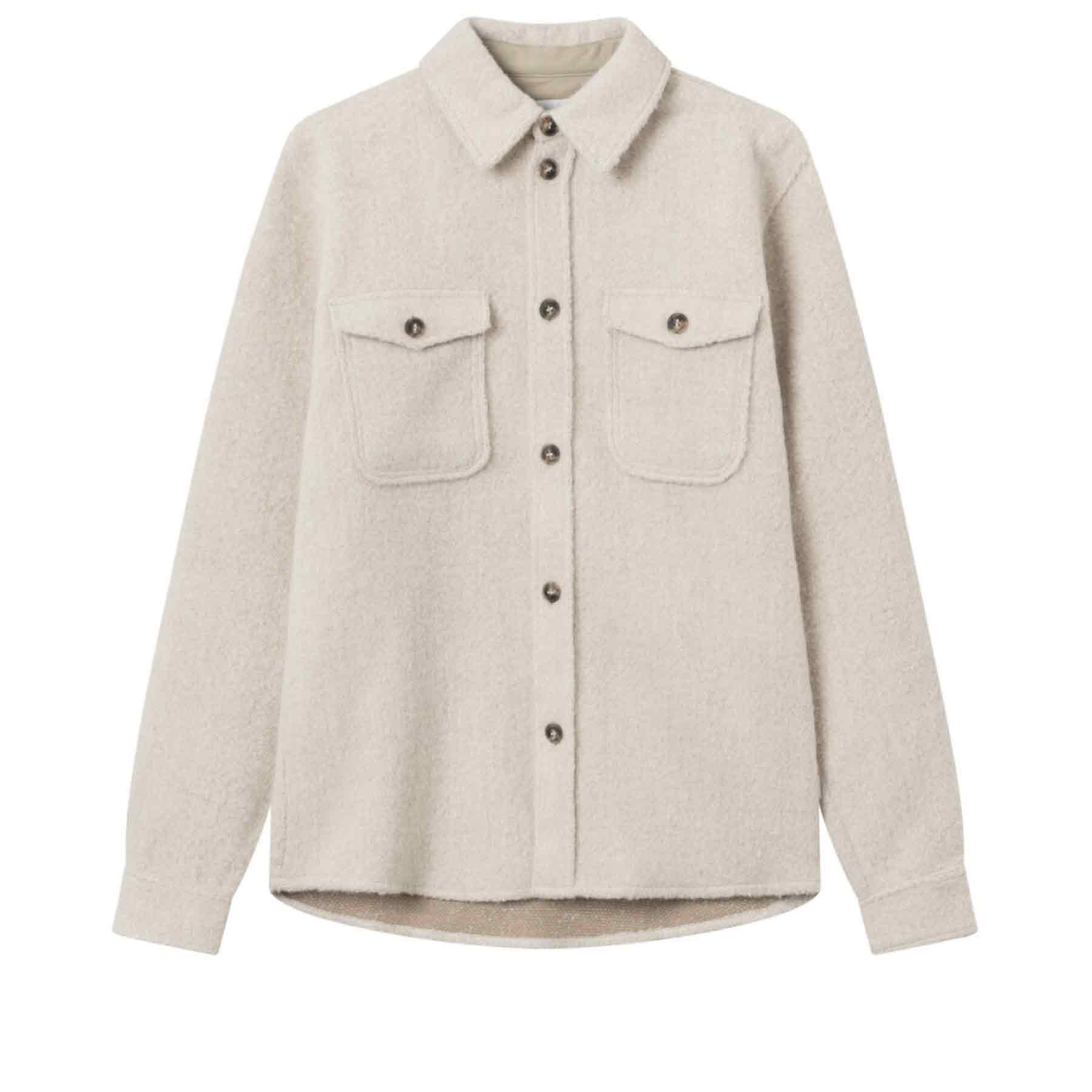 Lennon Bouclé Overshirt Ivory