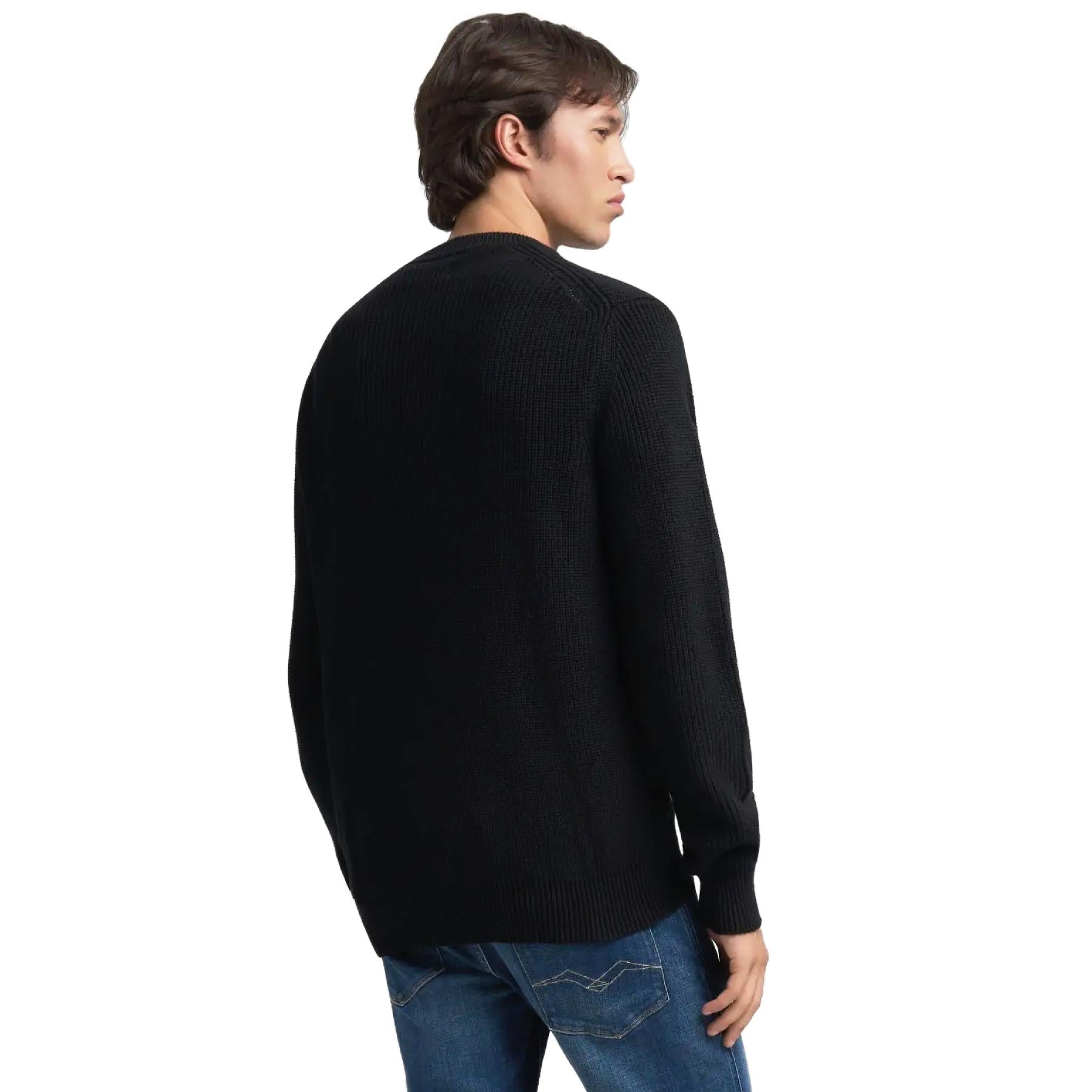 Rib-Knit Cotton Pullover Navy