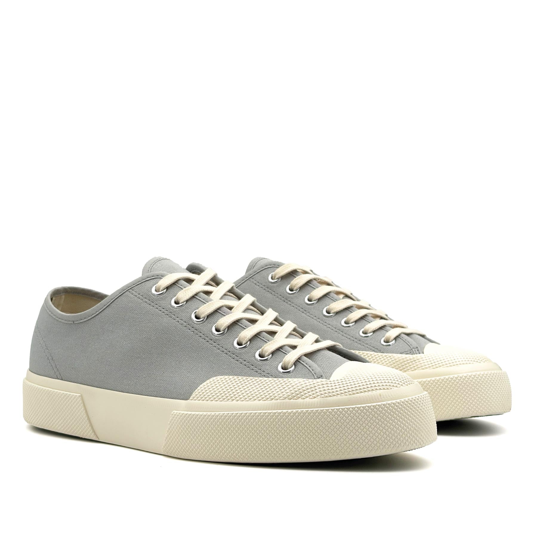 2432 Works Low Cut Cotton Canvas Dusty Grey Off White