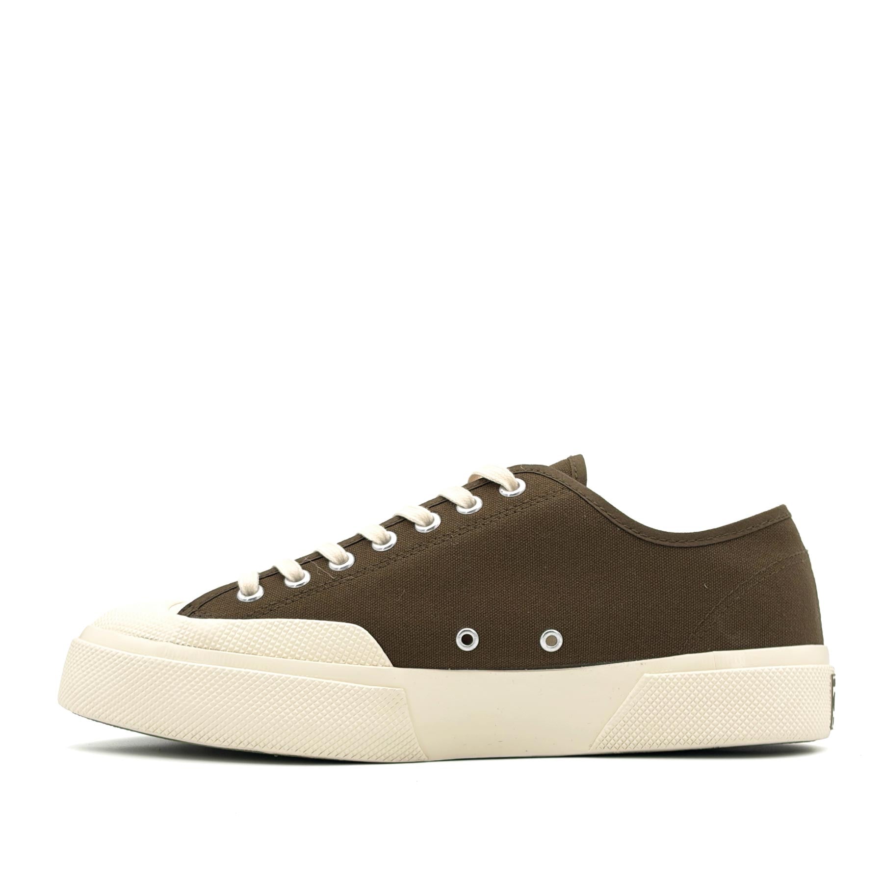 2432 Works Low Cut Cotton Canvas Green Olive White