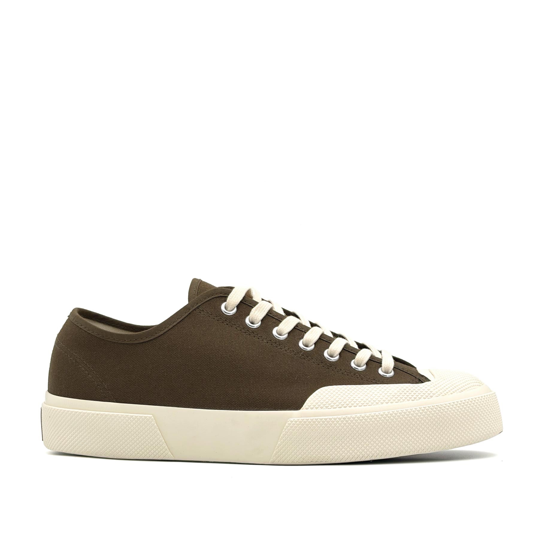 2432 Works Low Cut Cotton Canvas Green Olive White