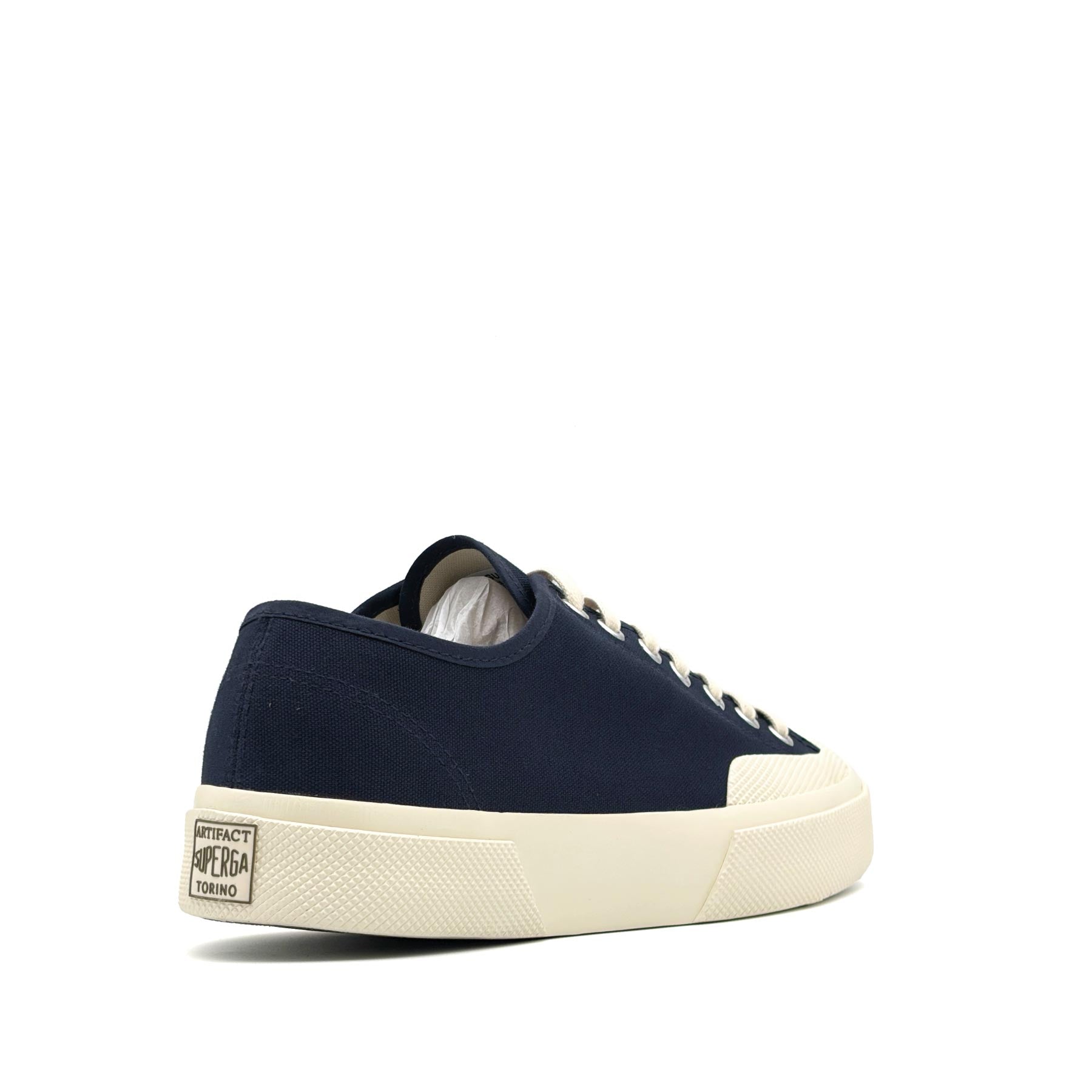 2432 Works Low Cut Cotton Canvas Navy Off White
