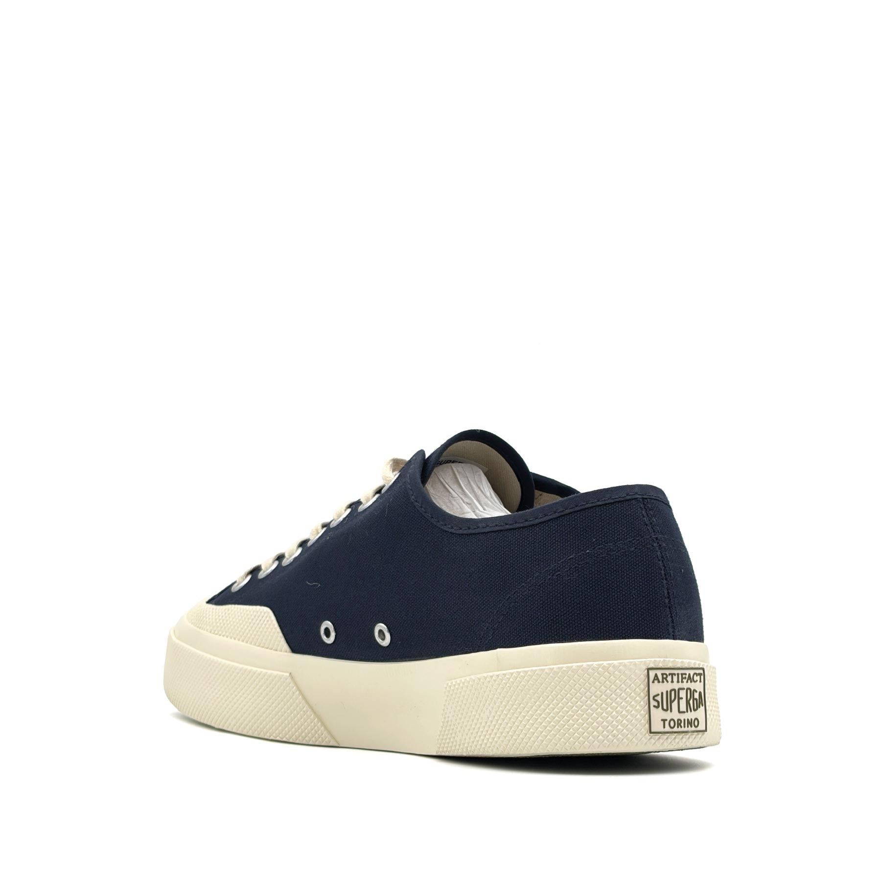 2432 Works Low Cut Cotton Canvas Navy Off White