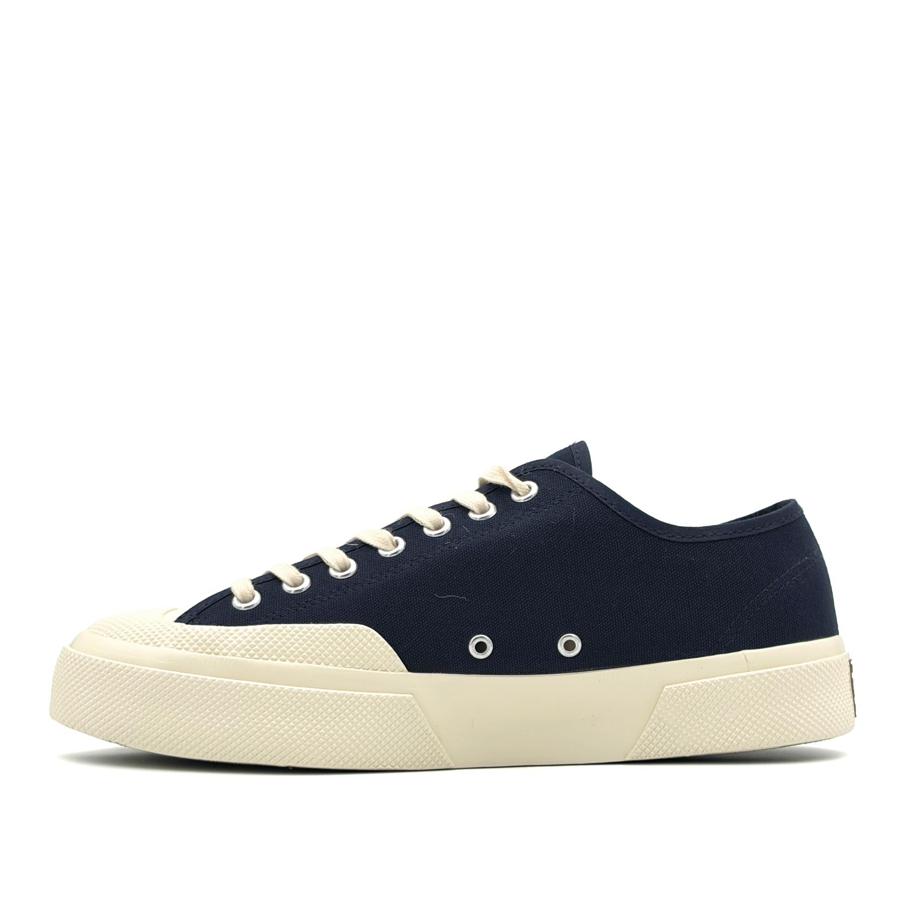 2432 Works Low Cut Cotton Canvas Navy Off White